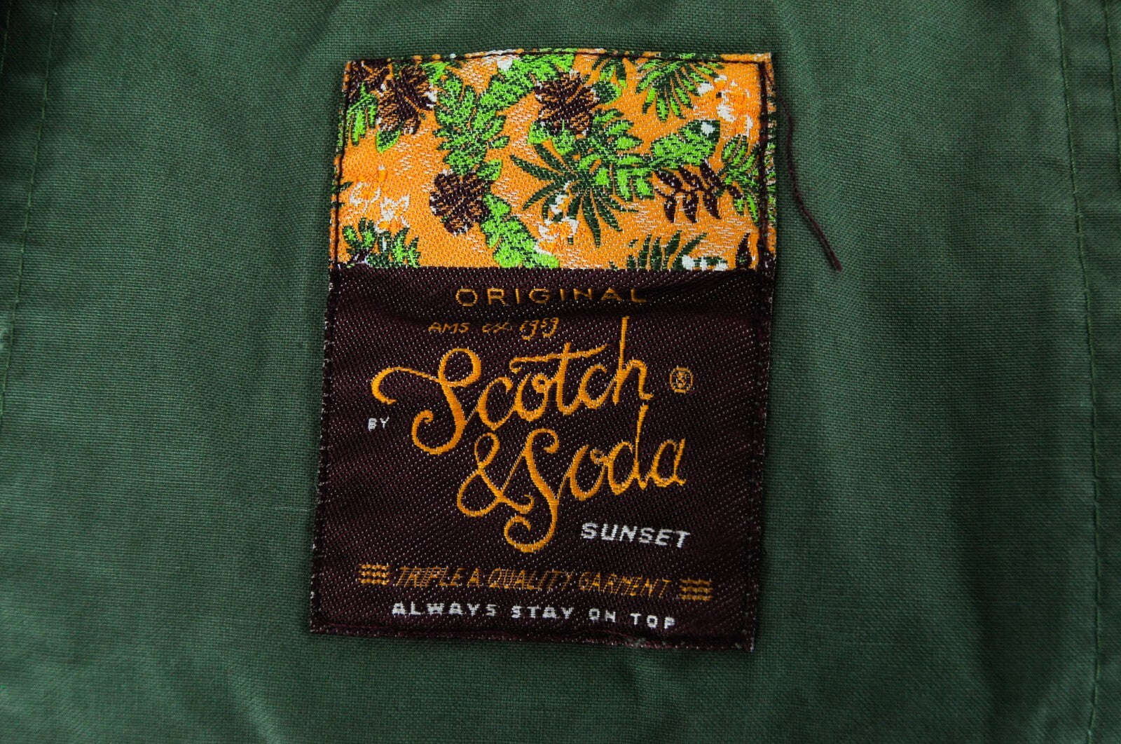 SCOTCH &amp; SODA vyriška striukė M, žalia, medvilninė, lengva, ilgomis rankovėmis, laisvalaikio stiliaus 