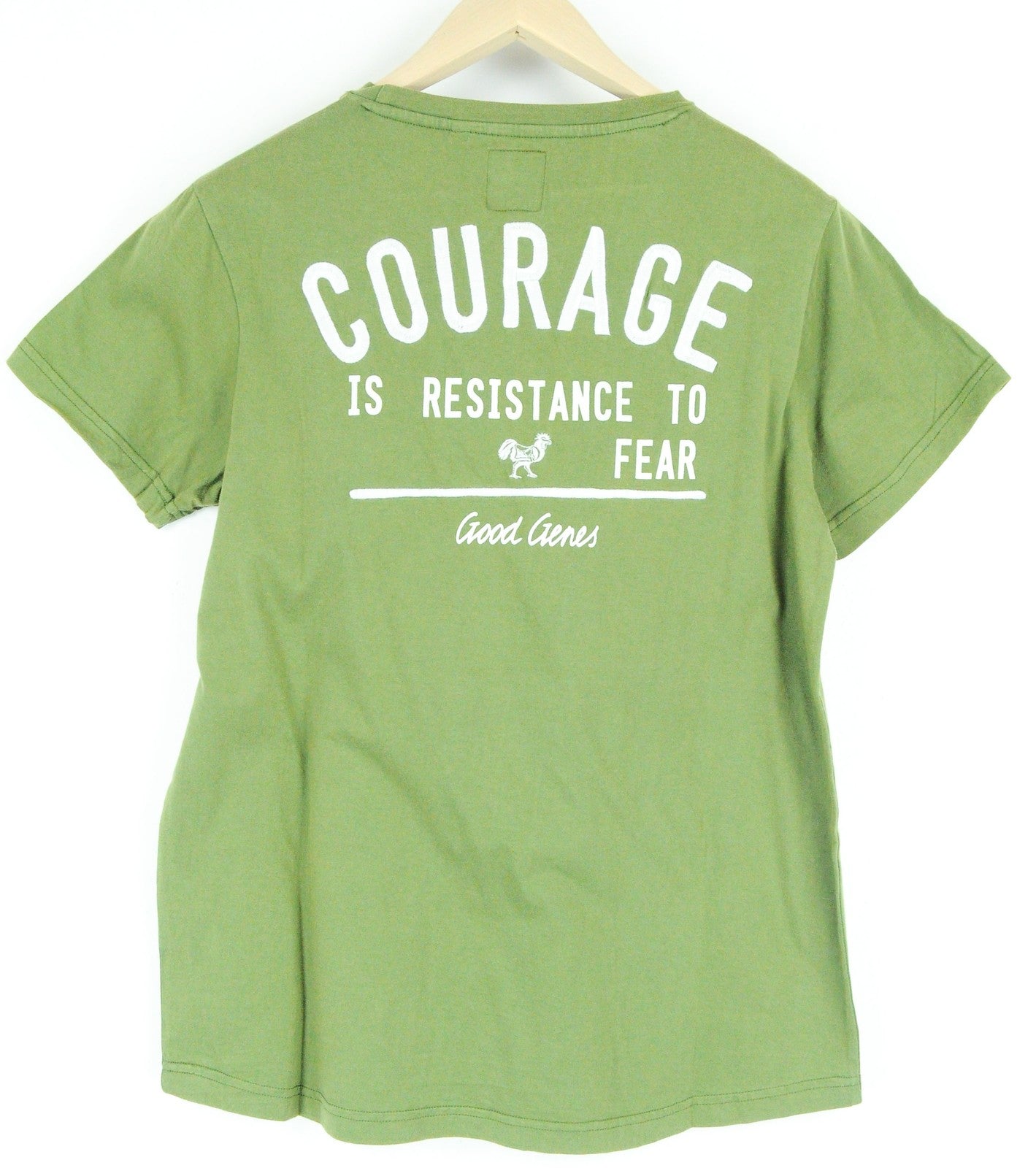 GOOD GENES T-Shirt Men's S Green Cotton Short Sleeve Logo Round Neck Pullover