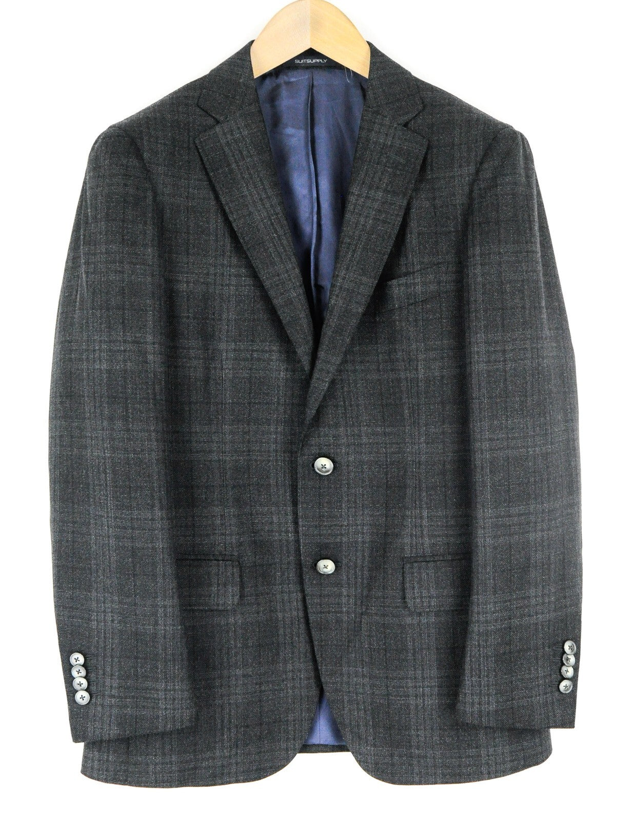 SUITSUPPLY Suit Men's UK36S Grey Checked Wool Sienna Lined 2 Piece Formal Style