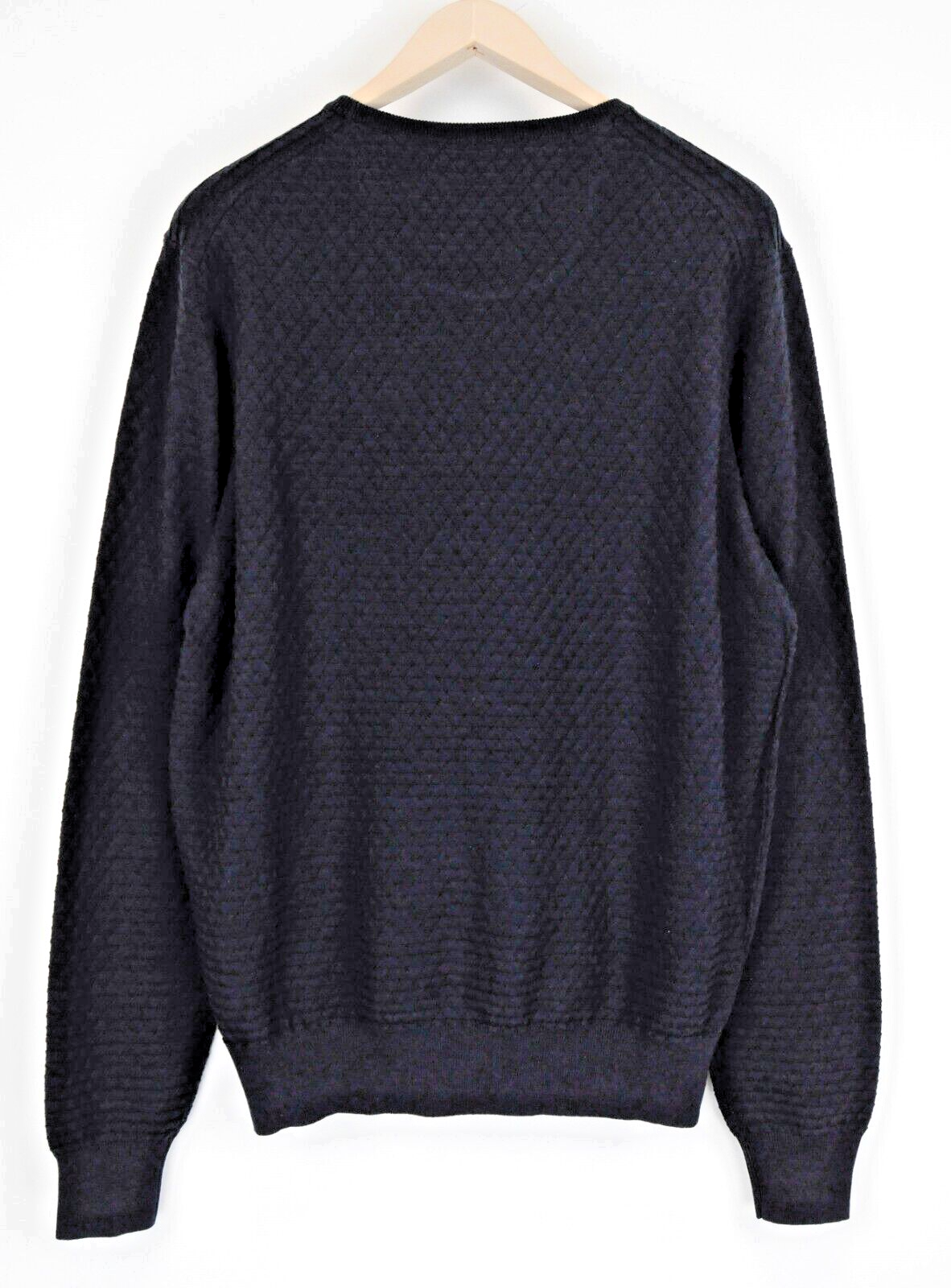 BLUE FIELDS vyriškas megztinis L dydžio, tamsiai mėlynas, apvalios iškirptės, ilgomis rankovėmis, su logotipu 