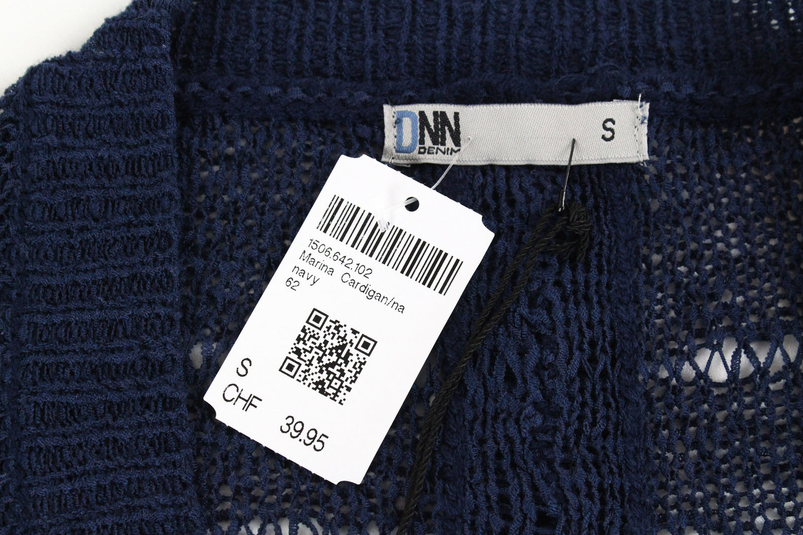 BLACK OUT Marina moteriškas džemperis S dydžio mėlynas megztinis be rankovių permatomas kardiganas 