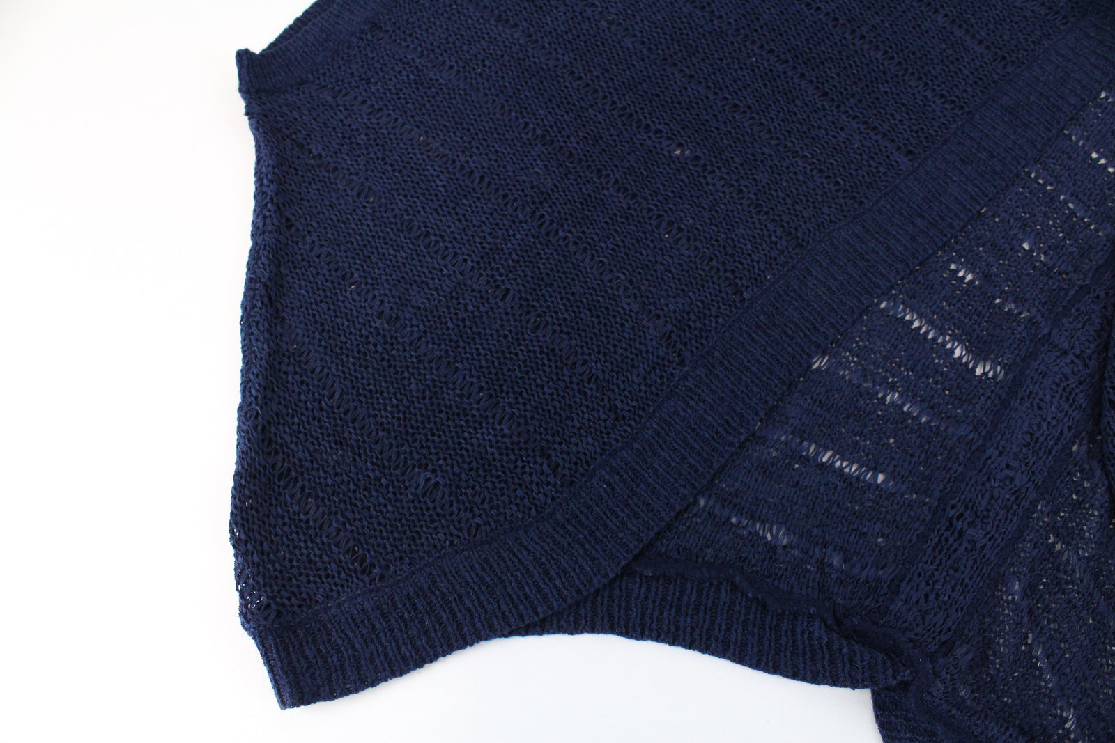 BLACK OUT Marina moteriškas džemperis S dydžio mėlynas megztinis be rankovių permatomas kardiganas 