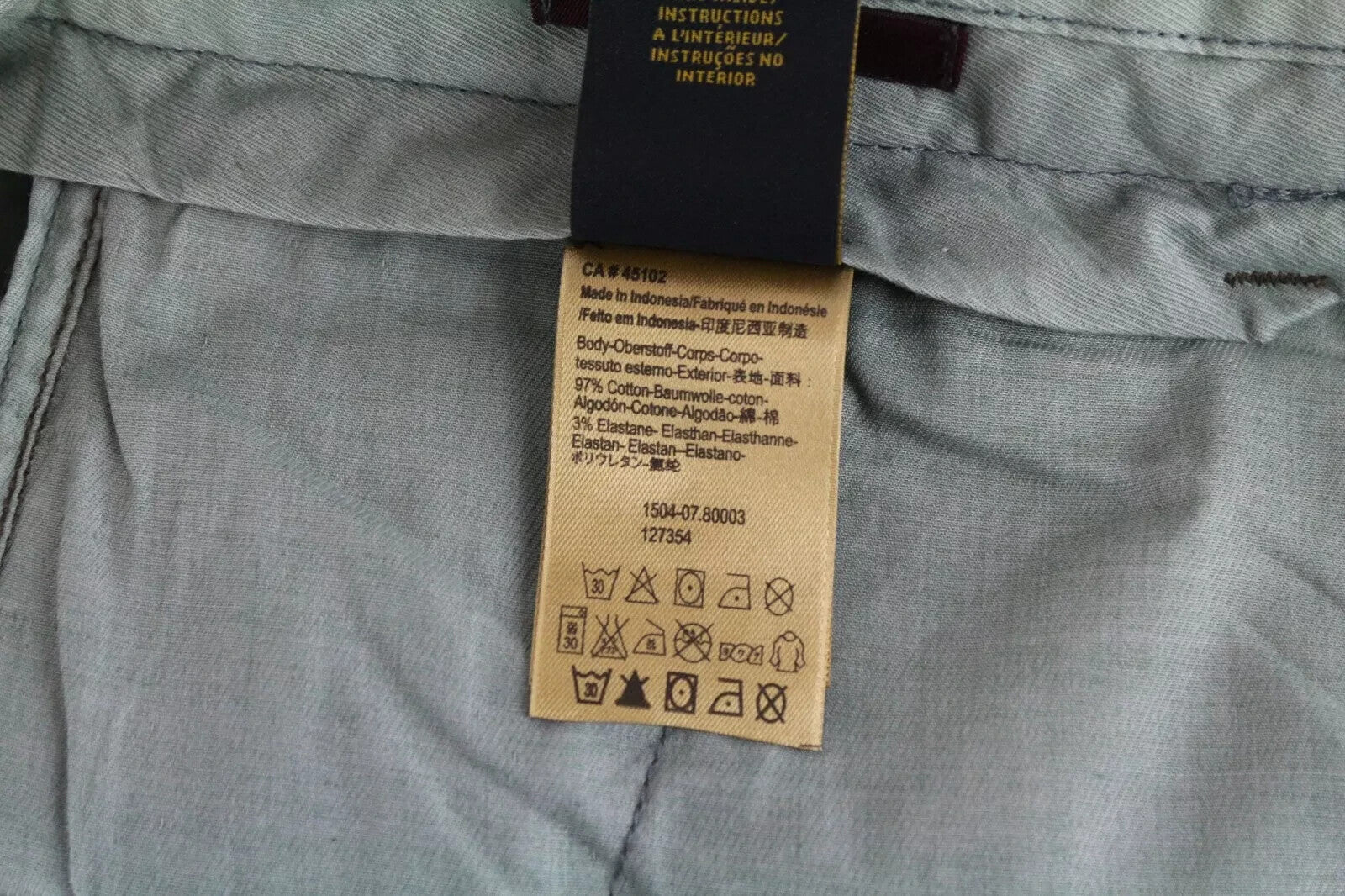 SCOTCH & SODA Stuart Men's Trousers W30/L32 Green Slim Cotton Stretch Patterned