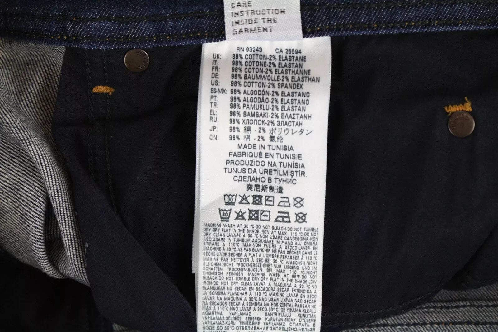 DIESEL Tepphar R7NA8 vyriški džinsai W30/L34 Slim Carrot Fit, mėlyni, tamprūs, dirbtinio audinio 