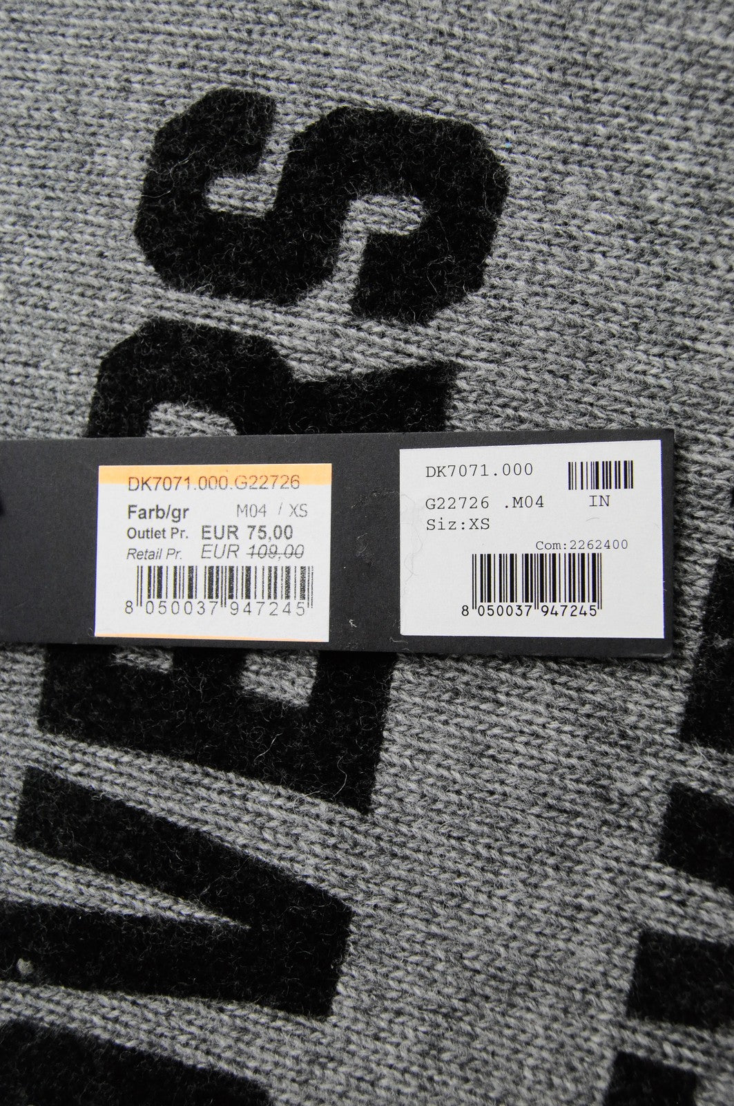 REPLAY vyriškas pilkas megztinis ilgomis rankovėmis, XS dydžio, vilnos mišinio rašto 