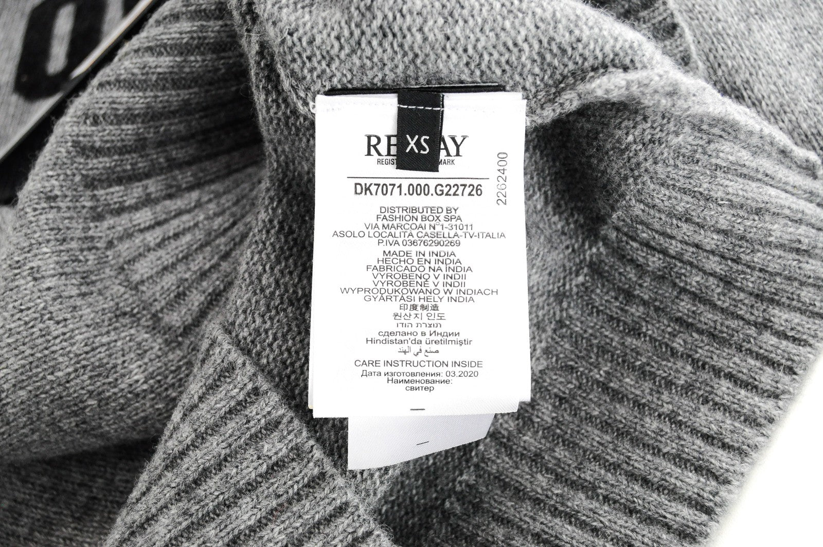 REPLAY vyriškas pilkas megztinis ilgomis rankovėmis, XS dydžio, vilnos mišinio rašto 