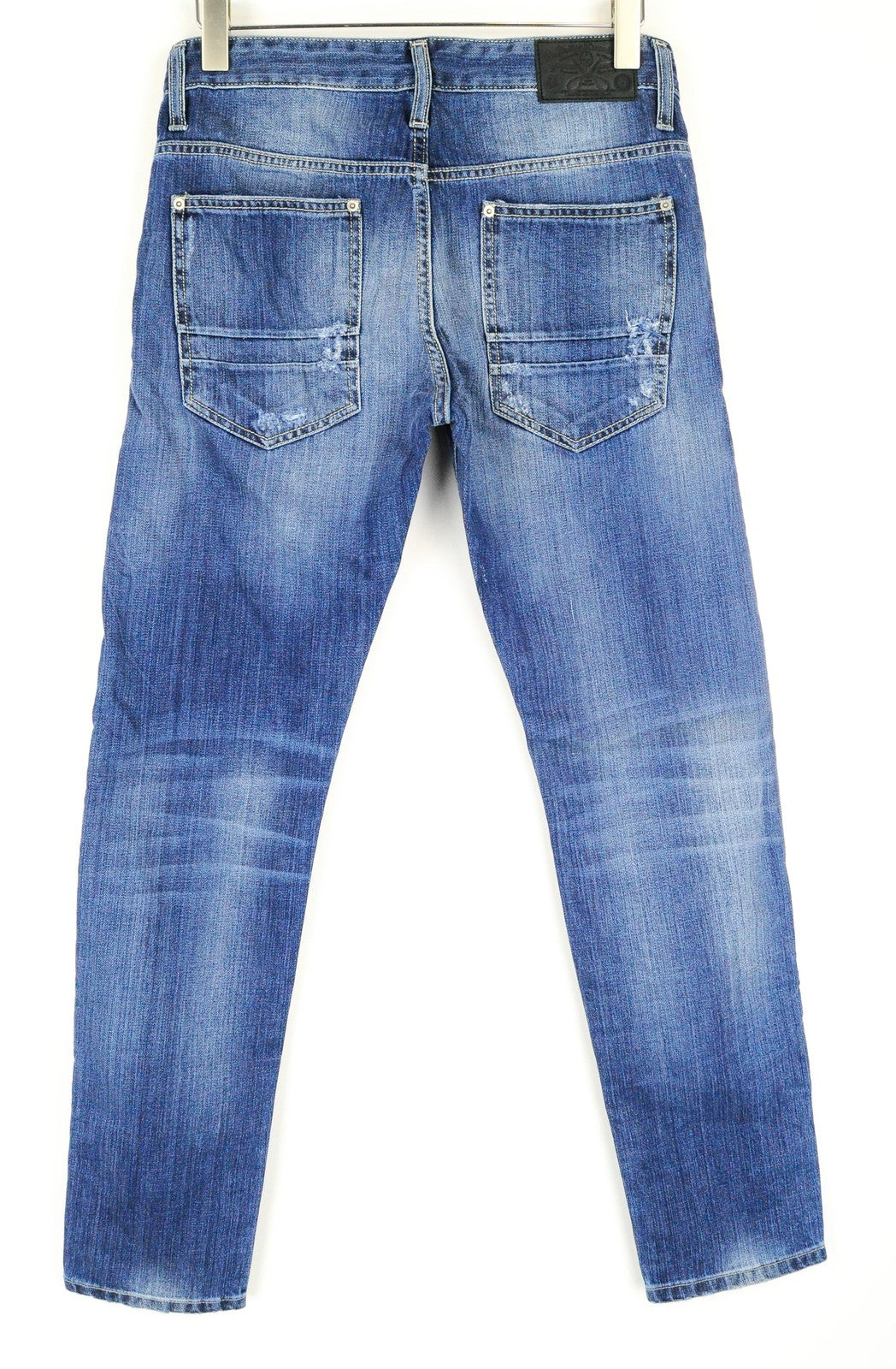 TAKESHY KUROSAWA Jeans Men's W30 Blue Cotton Wash Distressed Regular Fit