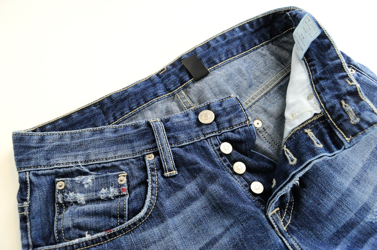 TAKESHY KUROSAWA Jeans Men's W30 Blue Cotton Wash Distressed Regular Fit