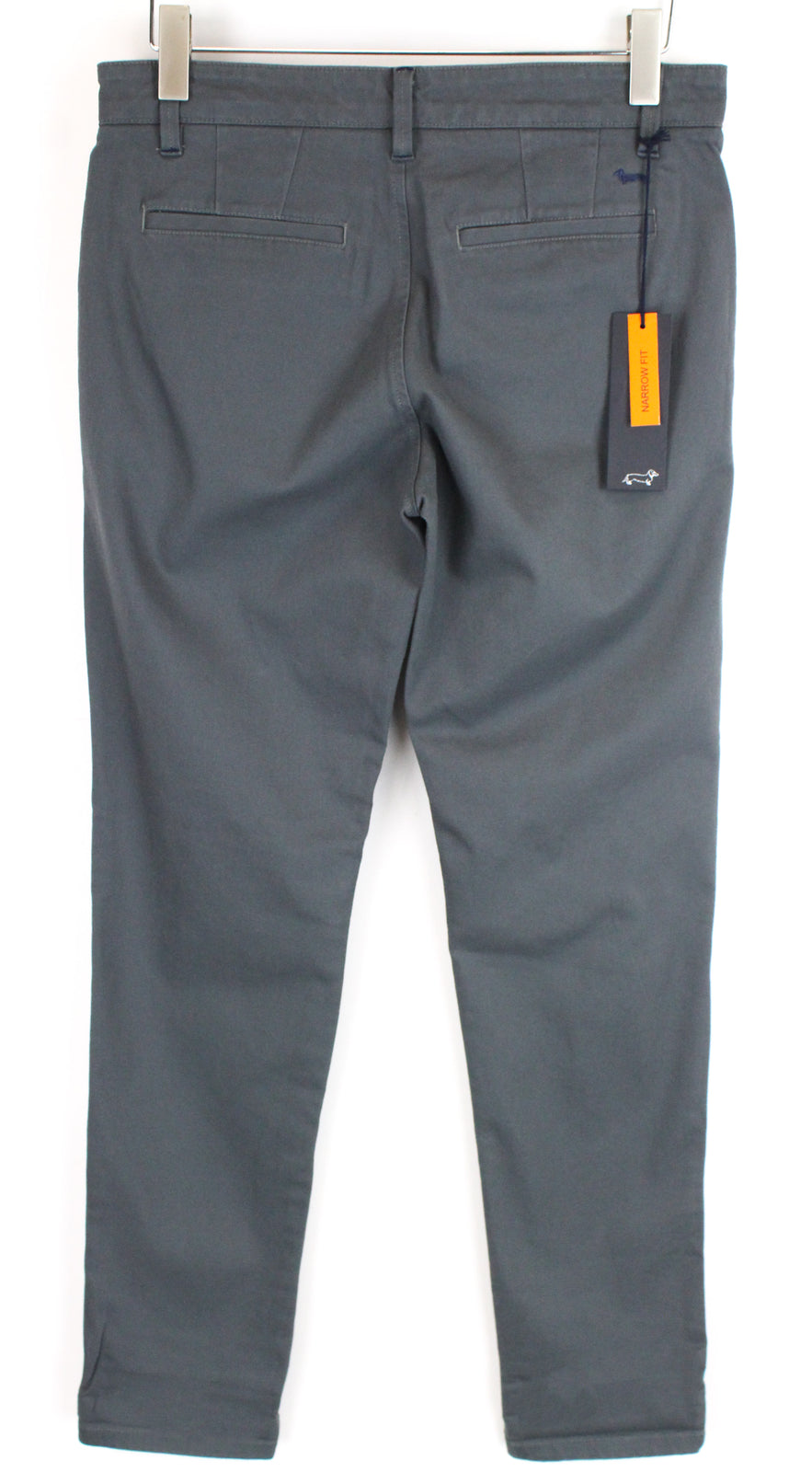 HARMONT &amp; BLAINE vyriškos kelnės, 46 pilkai žalios, su užtrauktuku, siauros, laisvalaikio stiliaus, dryžuotas audinys. 