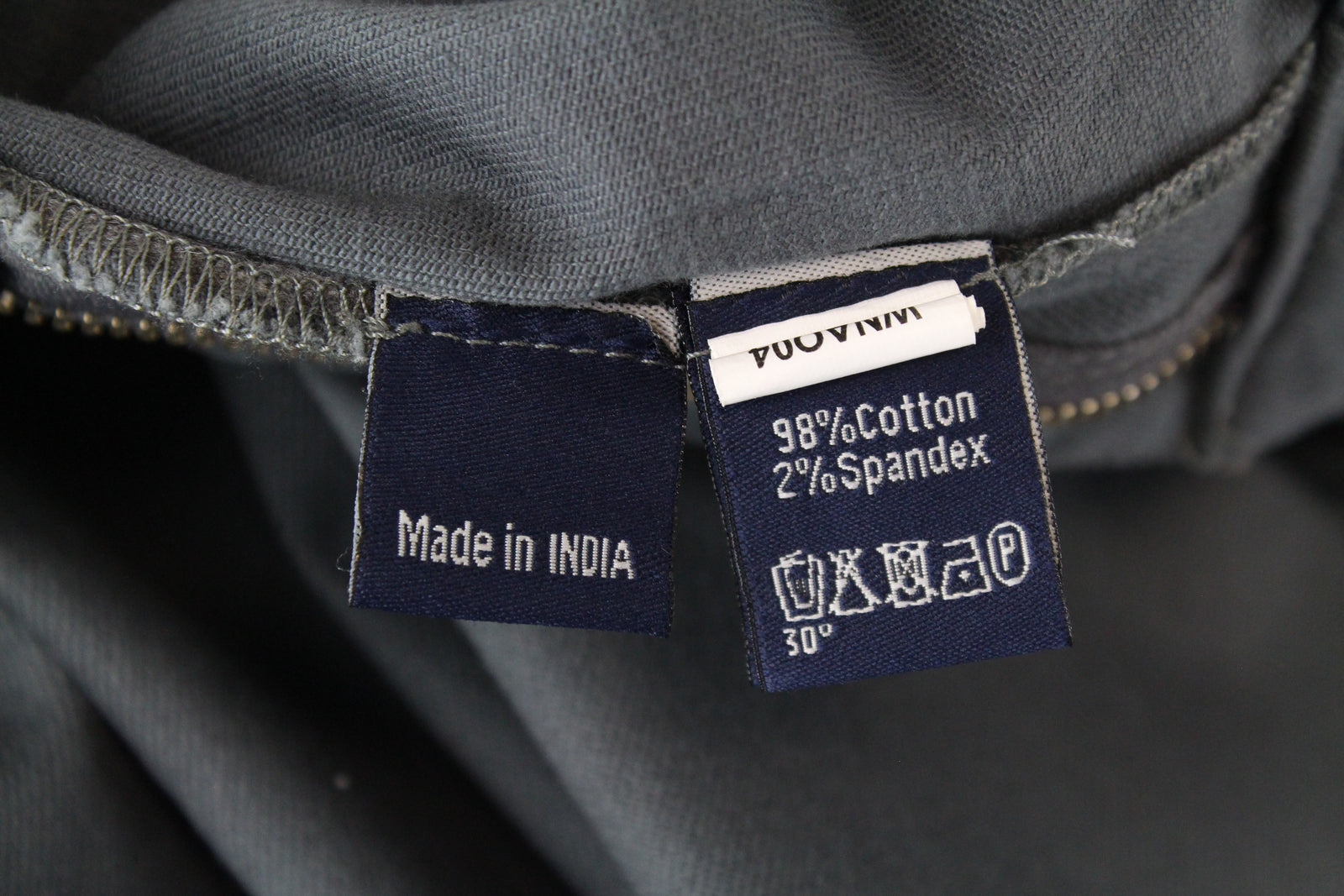 HARMONT &amp; BLAINE vyriškos kelnės, 46 pilkai žalios, su užtrauktuku, siauros, laisvalaikio stiliaus, dryžuotas audinys. 