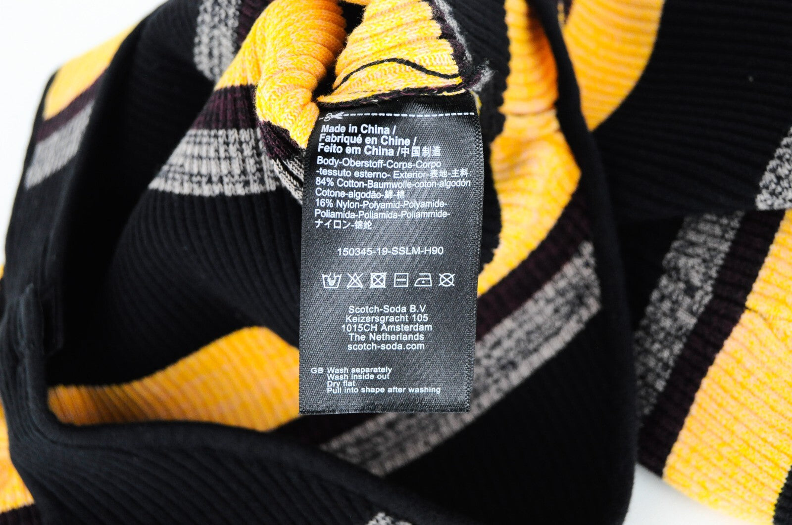 MAISON SCOTCH Bodysuit Women's M Black Grey Orange Striped Cotton One Piece