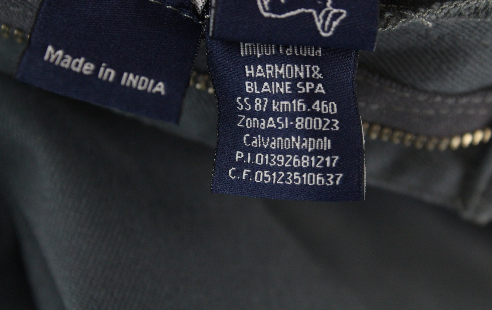 HARMONT &amp; BLAINE vyriškos kelnės, 46 m. ​​siauro kirpimo, pilkai žalios, su užtrauktuku, dryžuoto audinio, medvilninės 