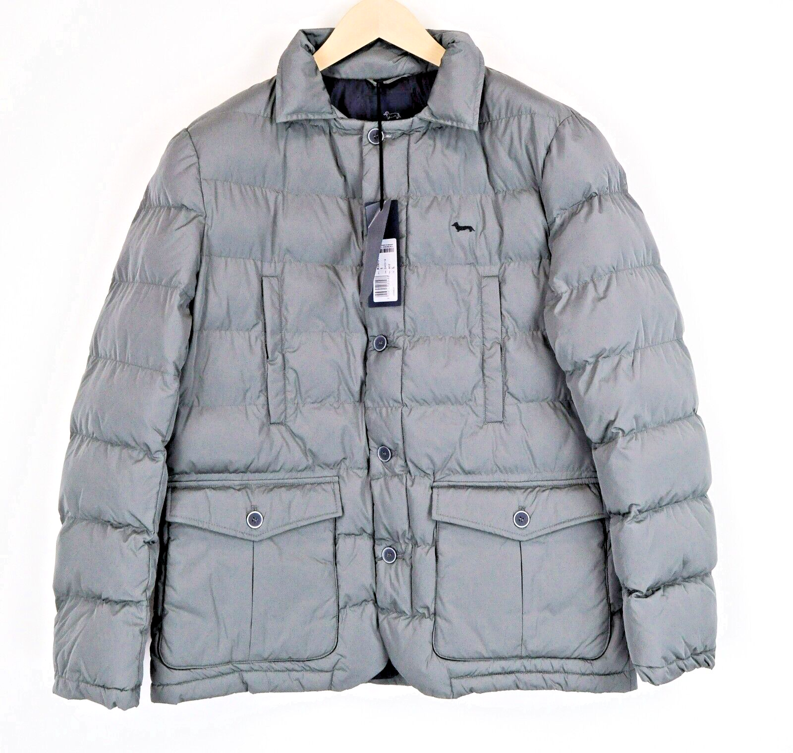 HARMONT &amp; BLAINE vyriška striukė L, pilka, dygsniuota, vienaeilė, ilgomis rankovėmis 