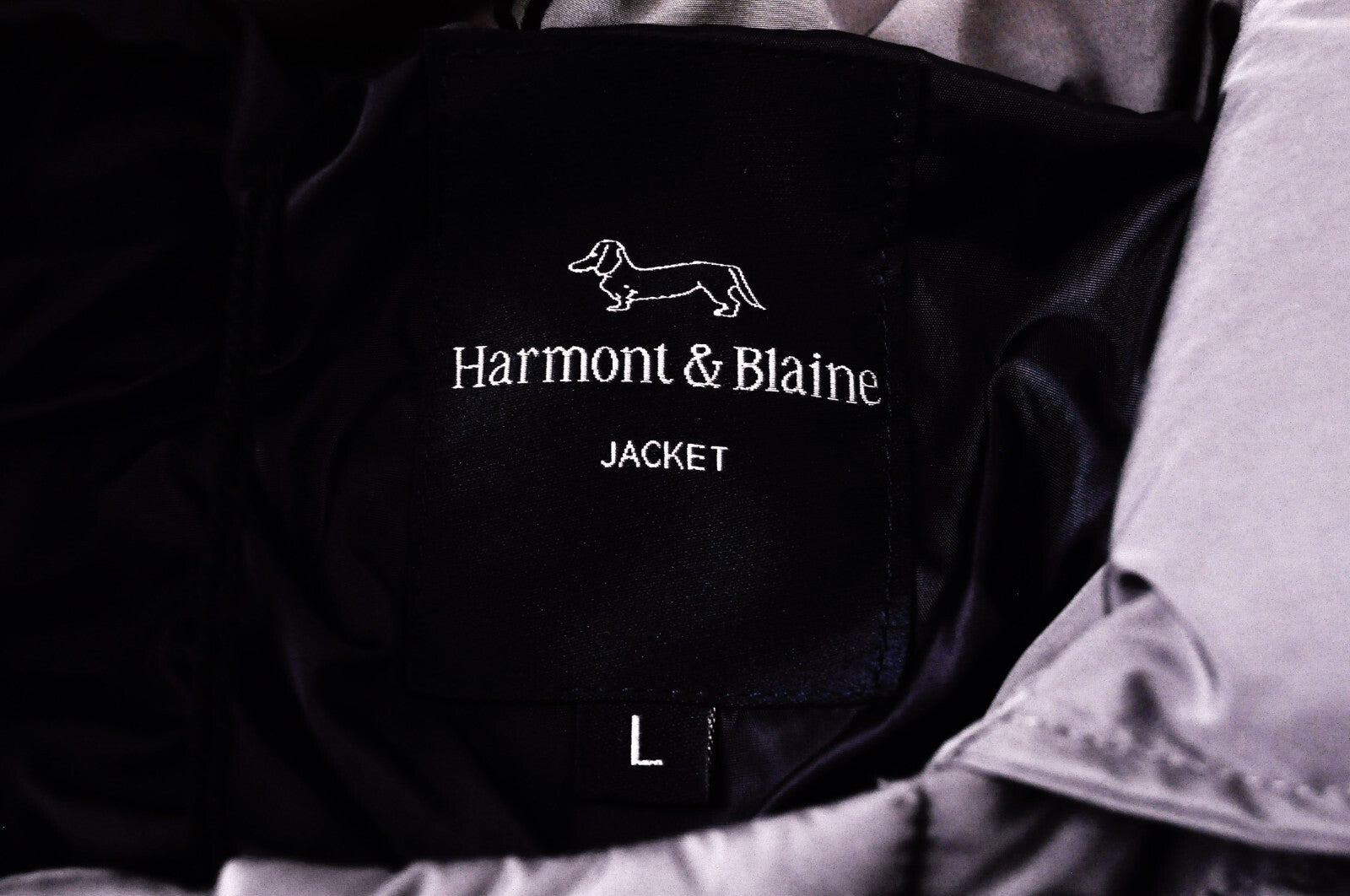 HARMONT &amp; BLAINE vyriška striukė L, pilka, dygsniuota, vienaeilė, ilgomis rankovėmis 