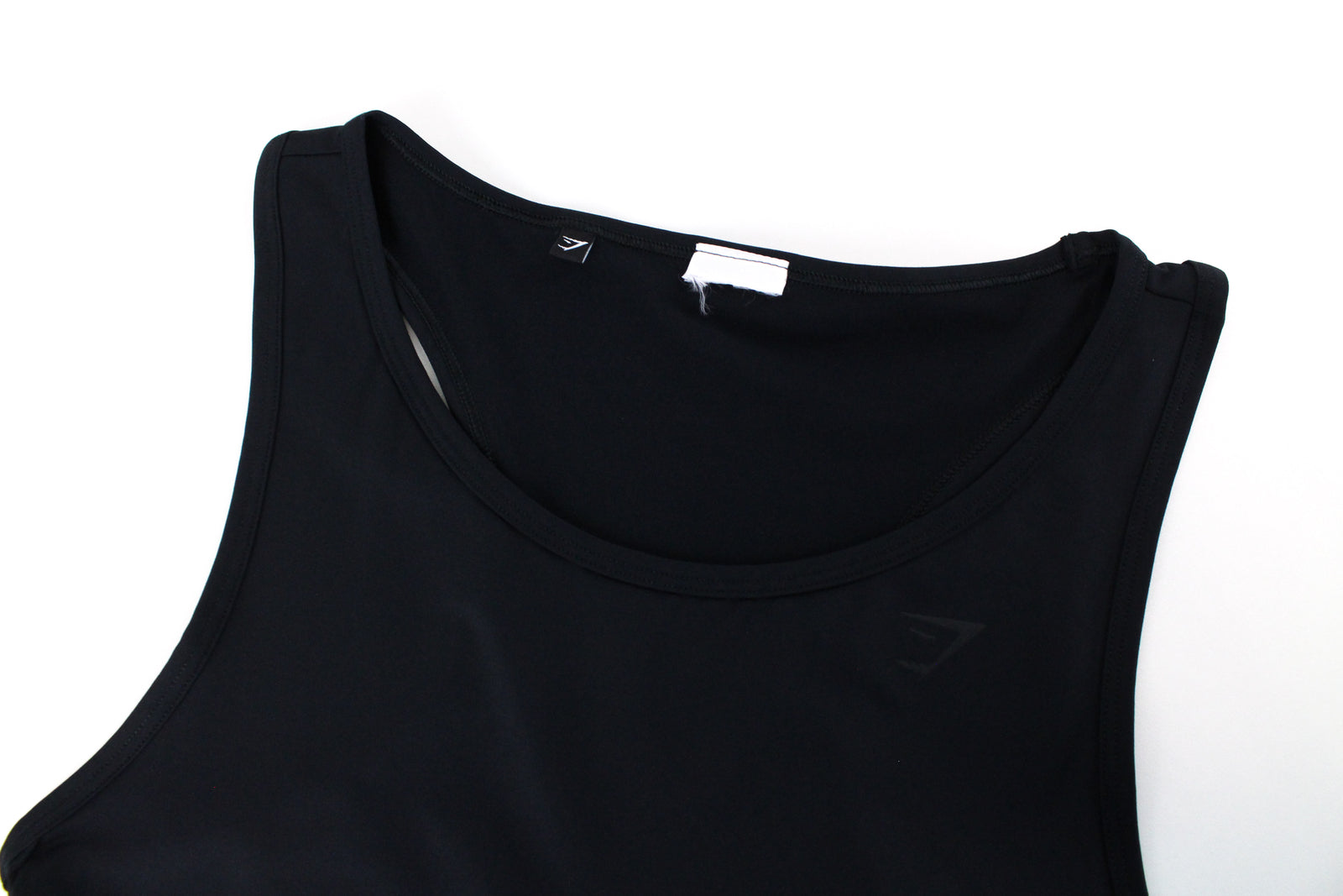 GYMSHARK moteriški marškinėliai XS dydžio su iškirpte nugaroje be rankovių, juodi, trumpi, tamprūs. 