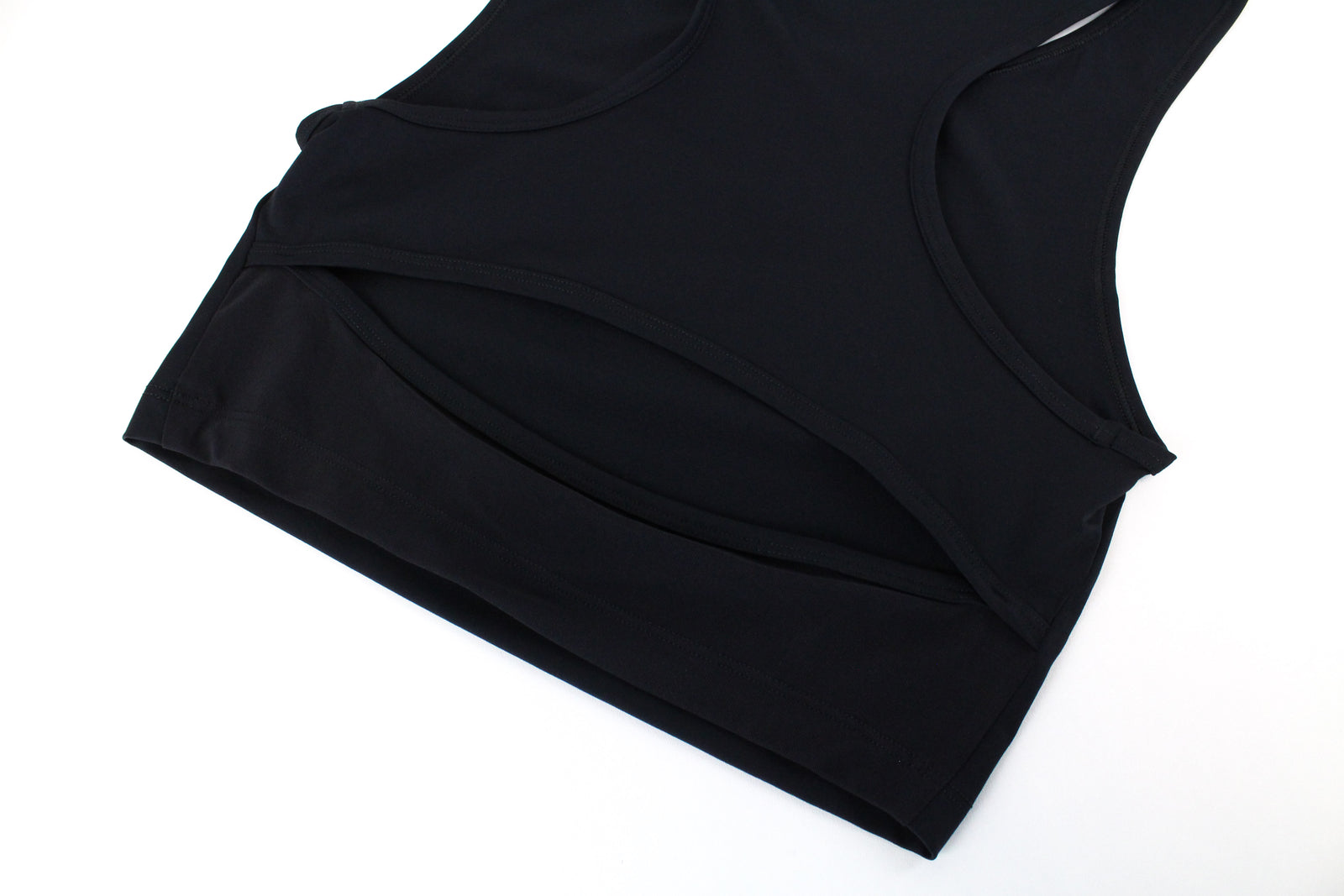 GYMSHARK moteriški marškinėliai XS dydžio su iškirpte nugaroje be rankovių, juodi, trumpi, tamprūs. 