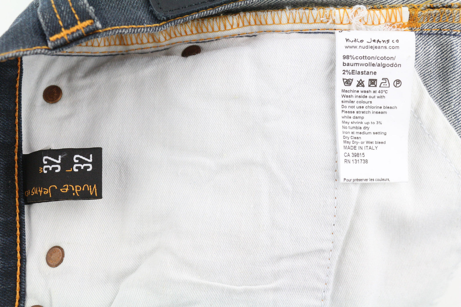 NUDIE JEANS Thin Finn Men Jeans W32/L32 Grey Authent Zip Washed Dark Logo