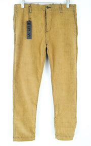 REPLAY Trousers Men's W33 L30 Brown Corduroy Cotton Stretch Fit Slit Pocket