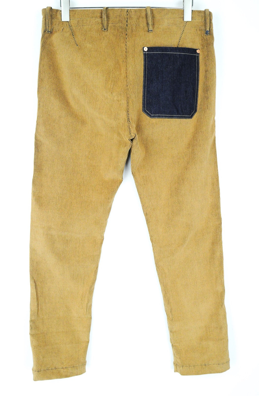 REPLAY Trousers Men's W33 L30 Brown Corduroy Cotton Stretch Fit Slit Pocket