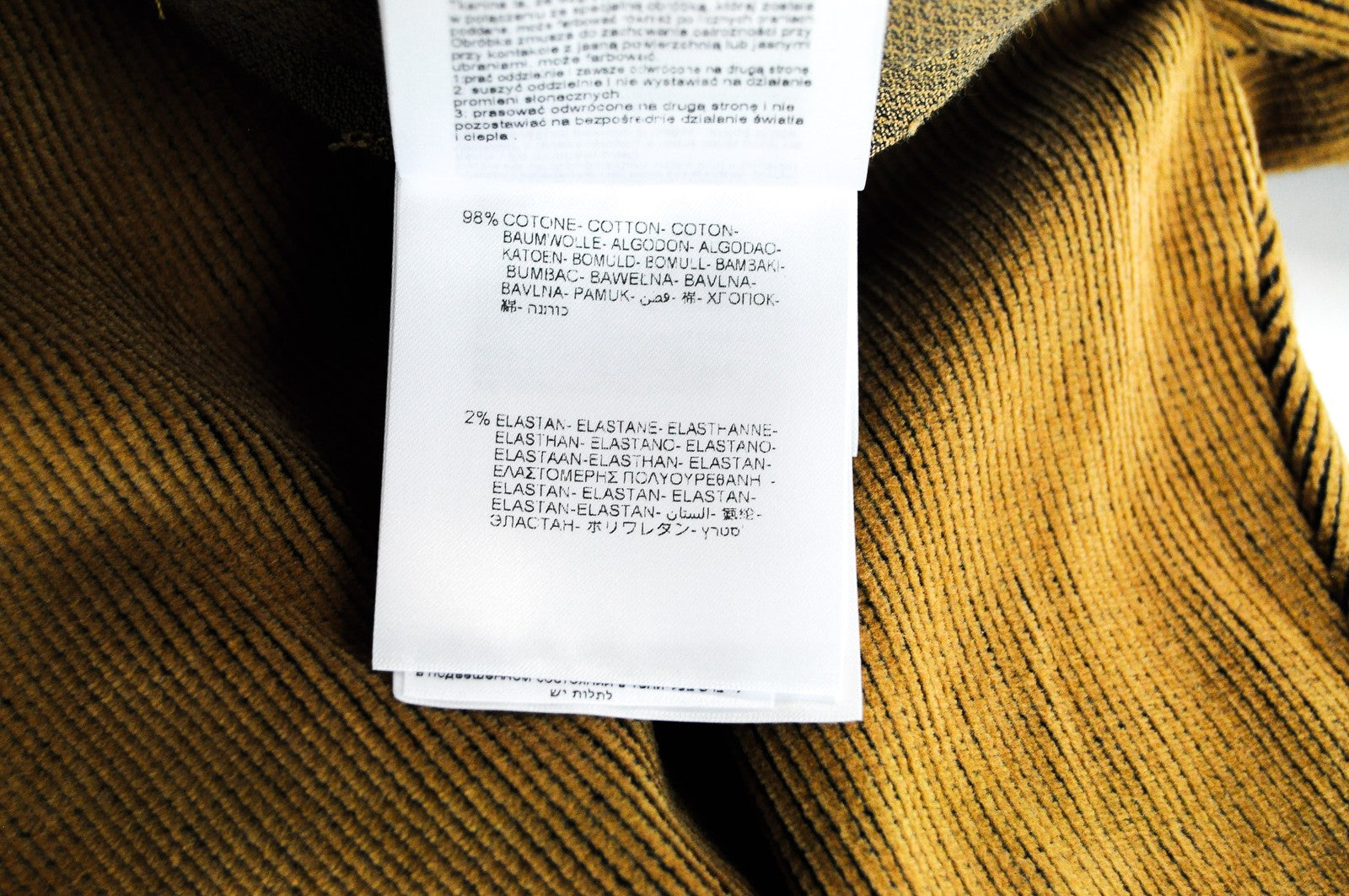 REPLAY Trousers Men's W33 L30 Brown Corduroy Cotton Stretch Fit Slit Pocket