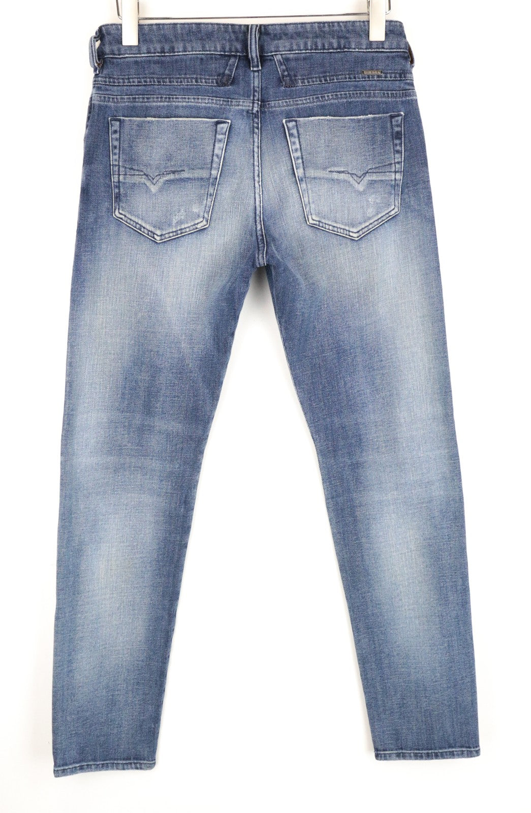 DIESEL D-Bazer 0870H vyriški W29/L32 siaurėjantys mėlyni tamprūs medvilniniai džinsai 