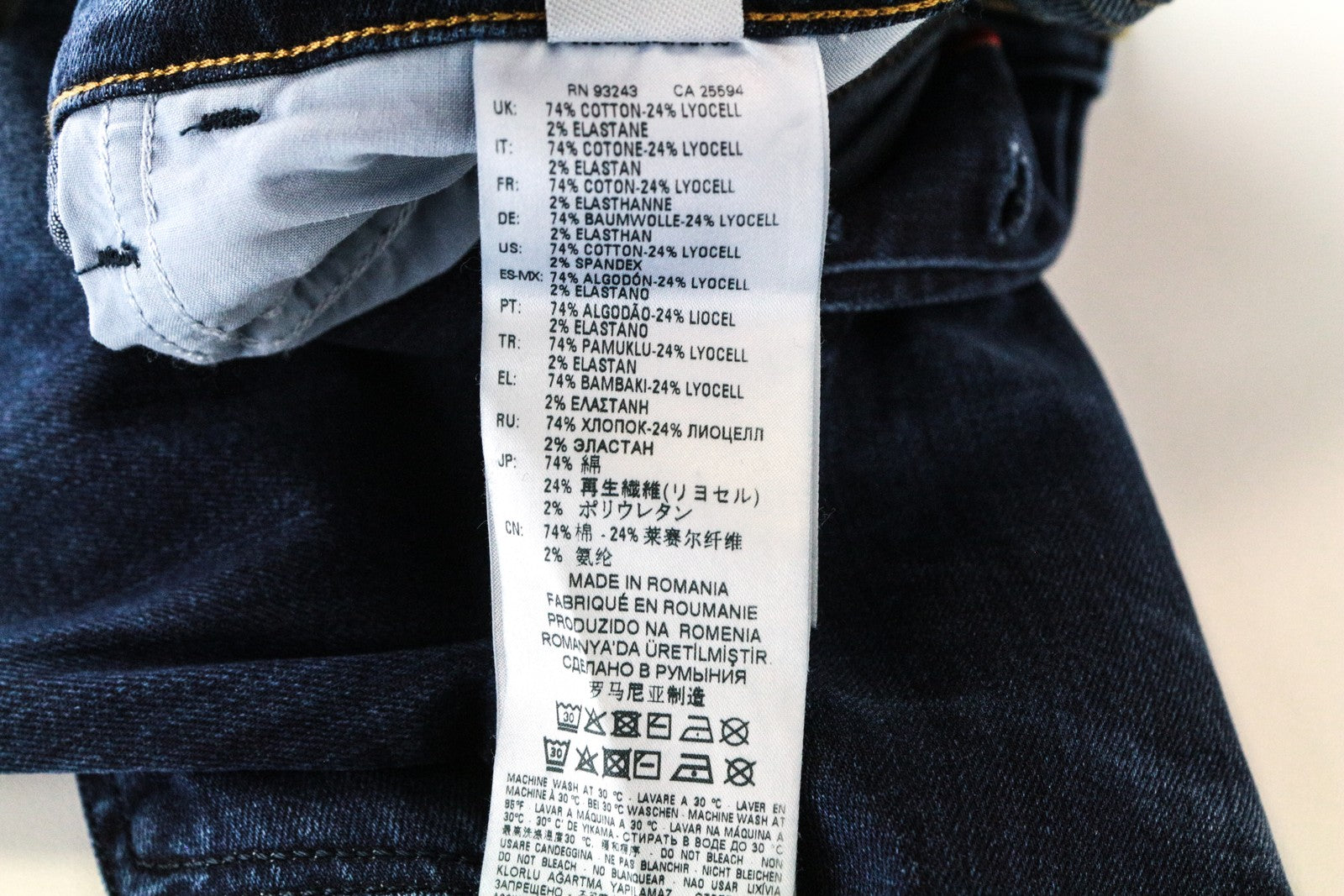 DIESEL D-Bazer 083AT vyriški W26/L32 siaurėjantys mėlyni tamprūs medvilniniai skalbti džinsai 