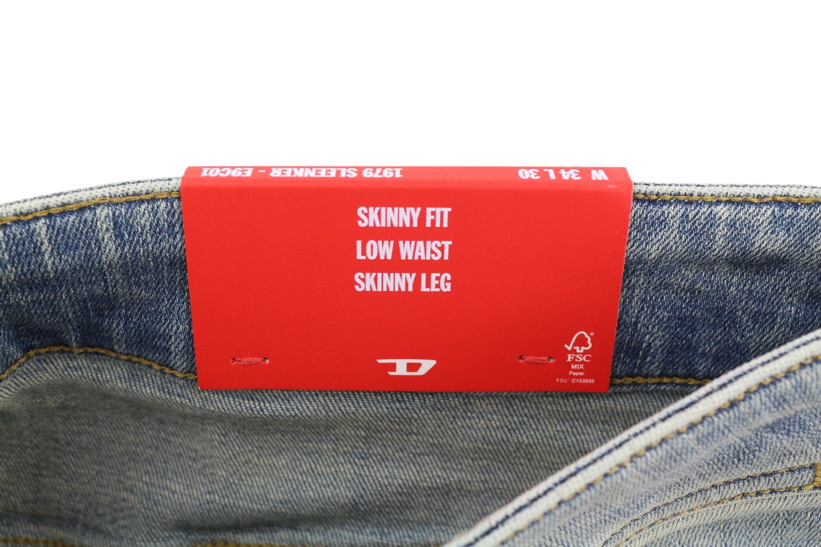 DIESEL 1979 Sleenker E9C01 vyriški džinsai W34/L30 Skinny Distress Blue RMK 275 € 