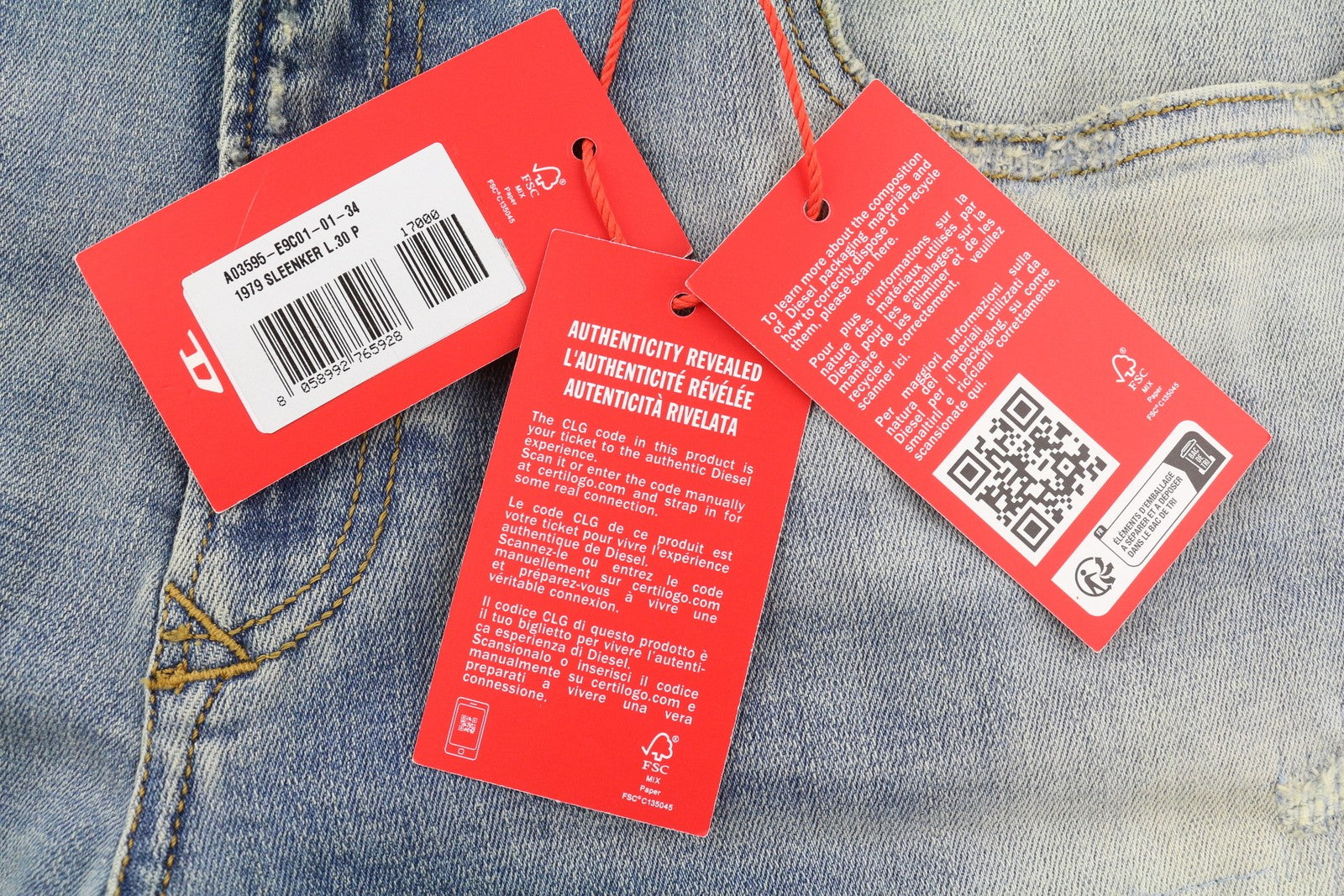 DIESEL 1979 Sleenker E9C01 vyriški džinsai W34/L30 Skinny Distress Blue RMK 275 € 