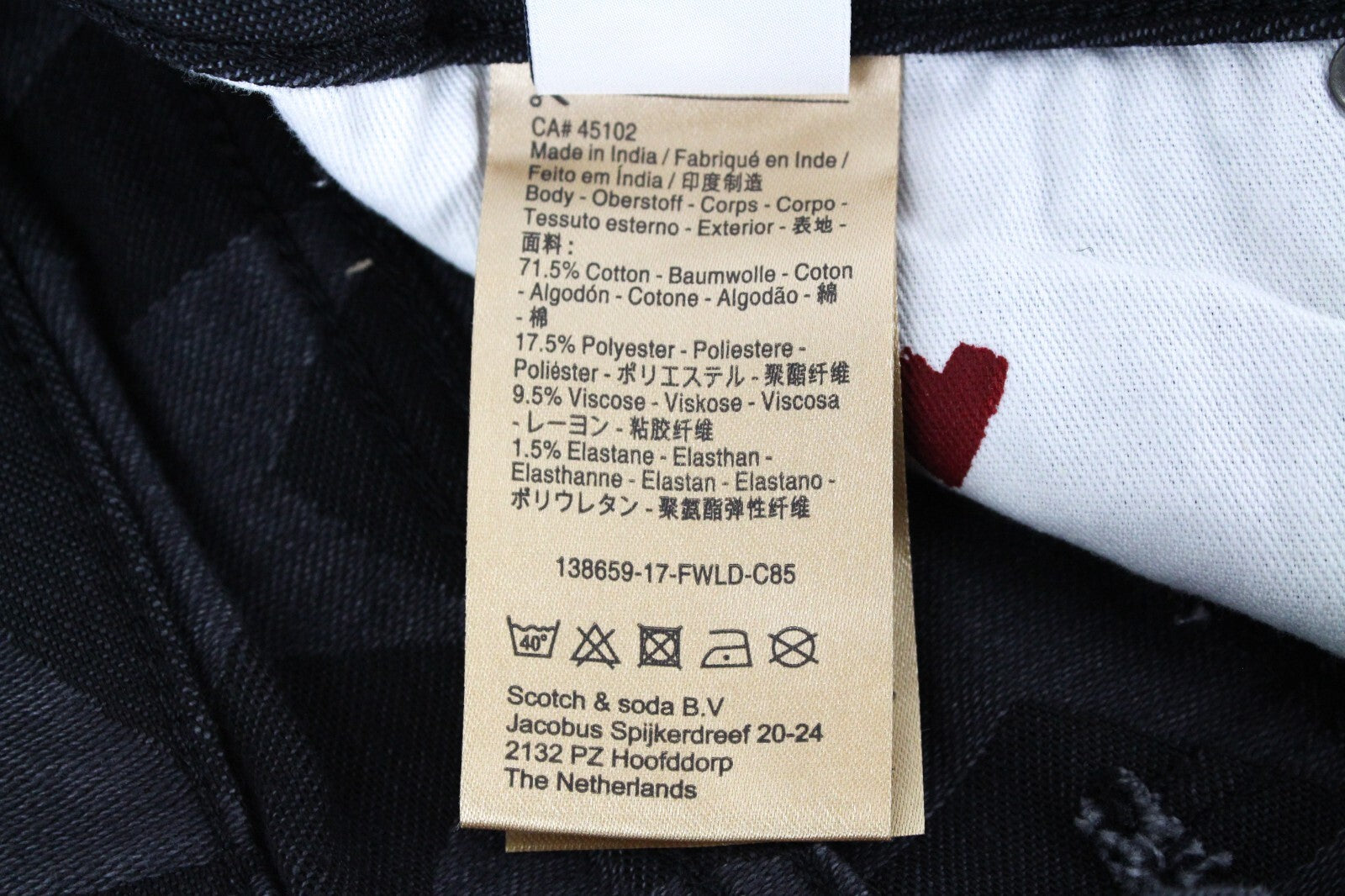 SCOTCH &amp; SODA moteriški džinsai W27/L30 žvaigždžių pilkos spalvos, platėjančios, aptemptos, žakardo stiliaus 