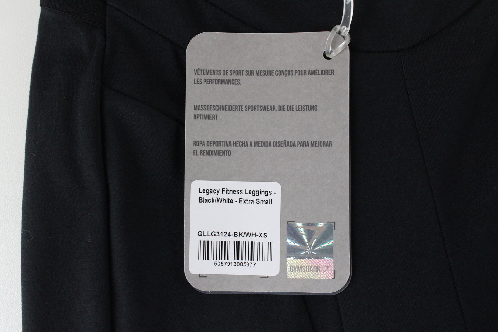 GYMSHARK Women Sport Leggings XS High-Waisted Black Logo Printed Fitness Stretch