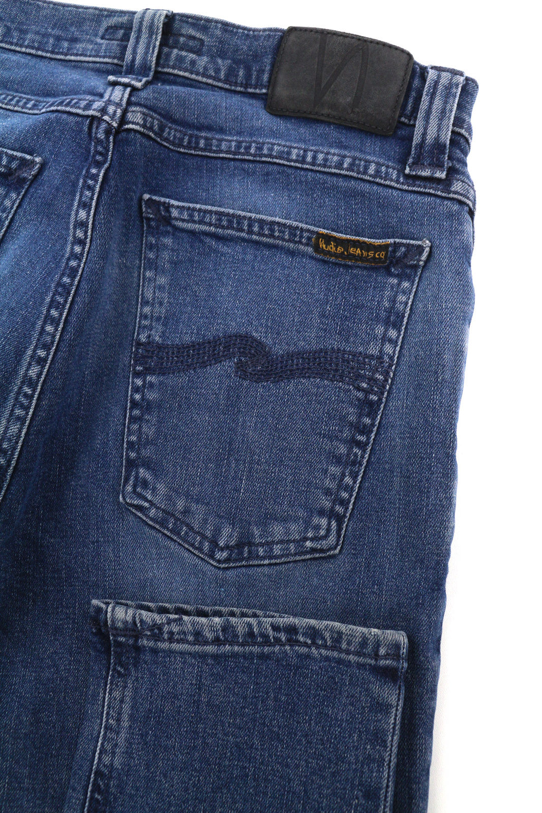 NUDIE JEANS High Kai Men Jeans W28/L32 Navy Falls Organic Washed Denim Blue