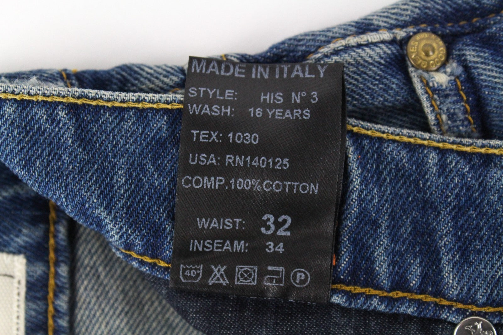 GOOD GENES Men Jeans W32/L34 Distressed Blue 16-Year Vintage Non-Stretch