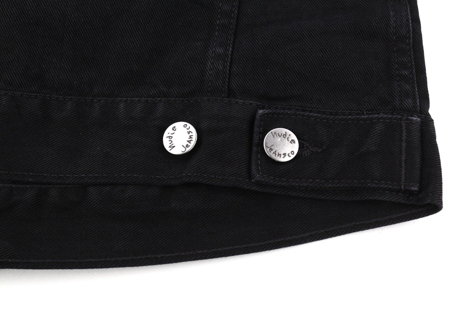 NUDIE JEANS Billy Men Jacket S Dark Shist Denim Button Spread Black Pockets