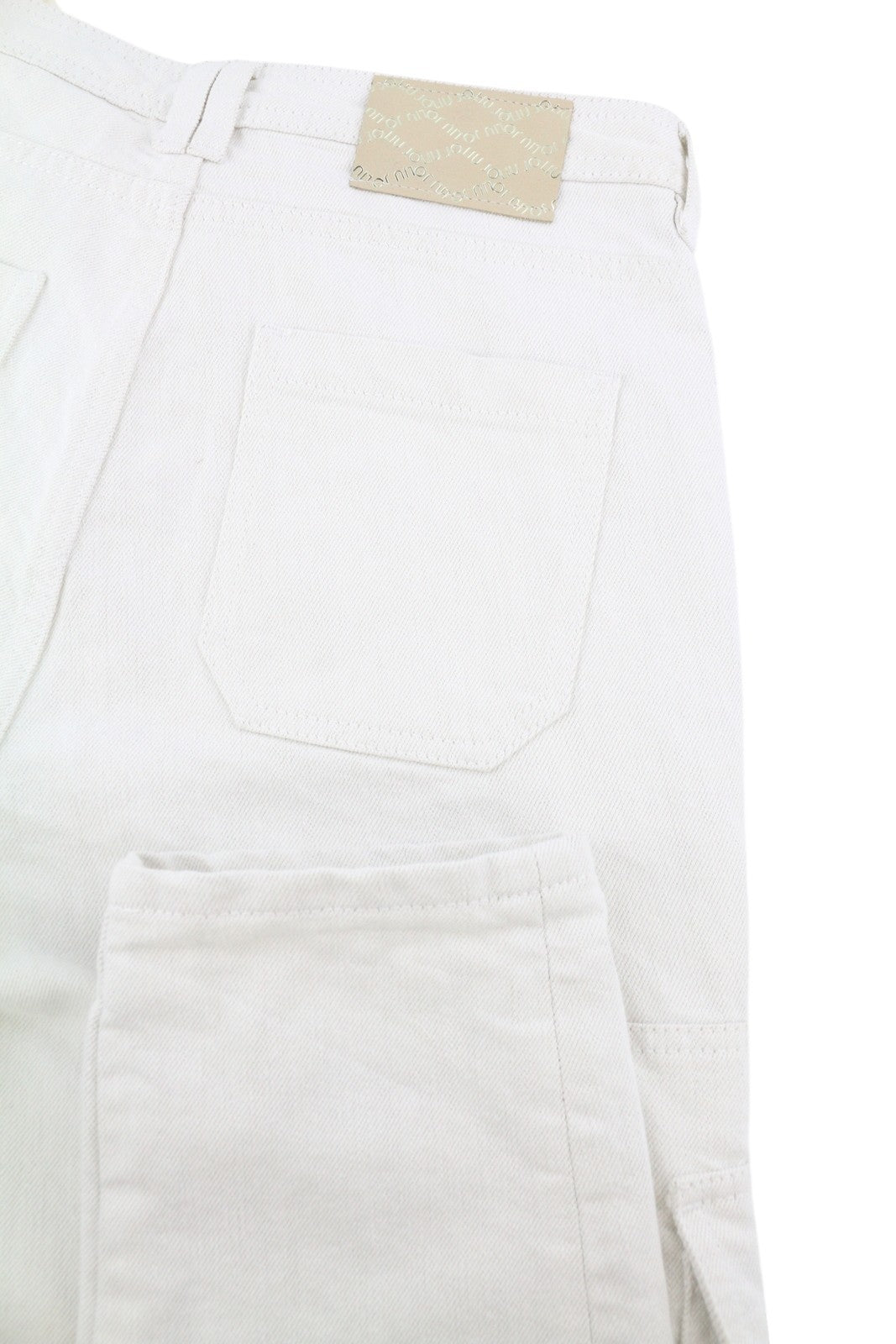 LIU JO Cargo Women Jeans 40 Skinny Fit Ripped Glitter Shiny Denim White Logo