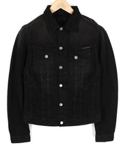 NUDIE JEANS Billy Men Jacket S Dark Shist Denim Buttoned Spread Black Pocket