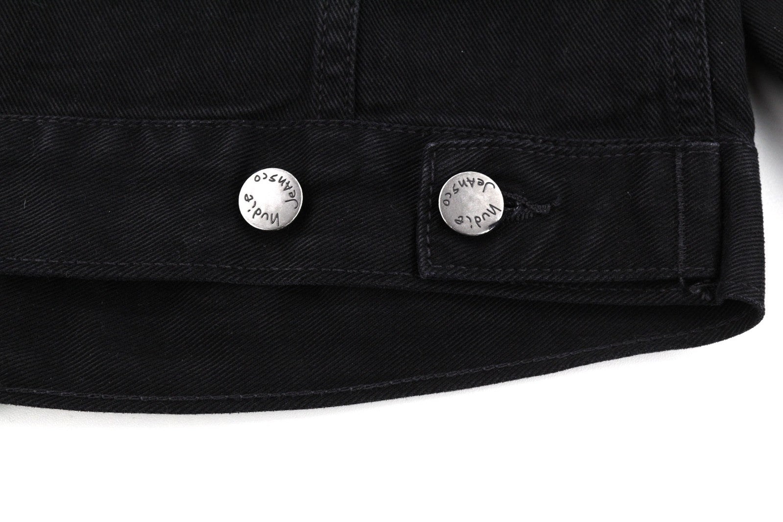 NUDIE JEANS Billy Men Jacket S Dark Shist Denim Buttoned Spread Black Pocket