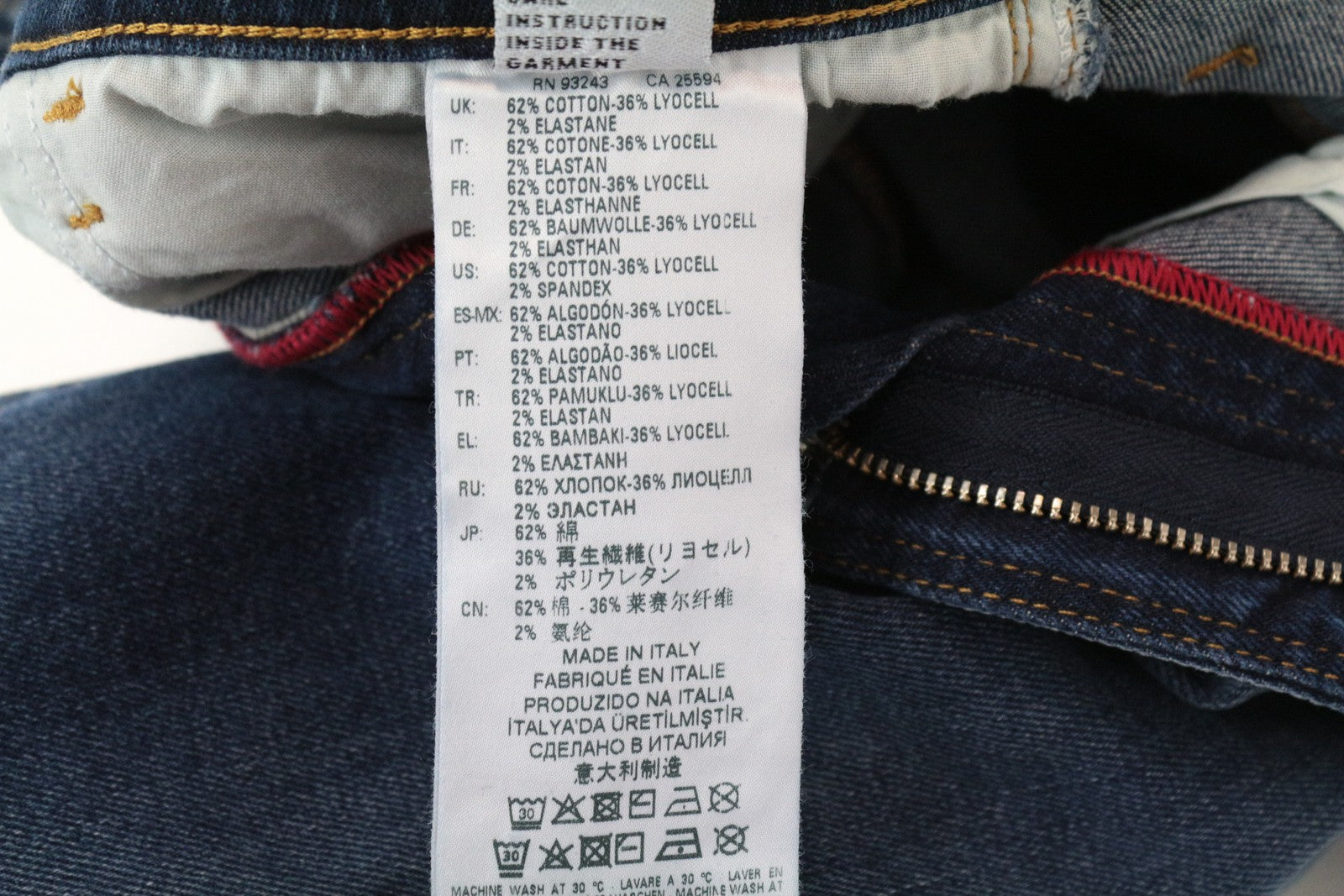 DIESEL Thommer 083AD W26/L32 Slim Fit vyriški skalbtos mėlynos medvilnės tamprūs džinsai 