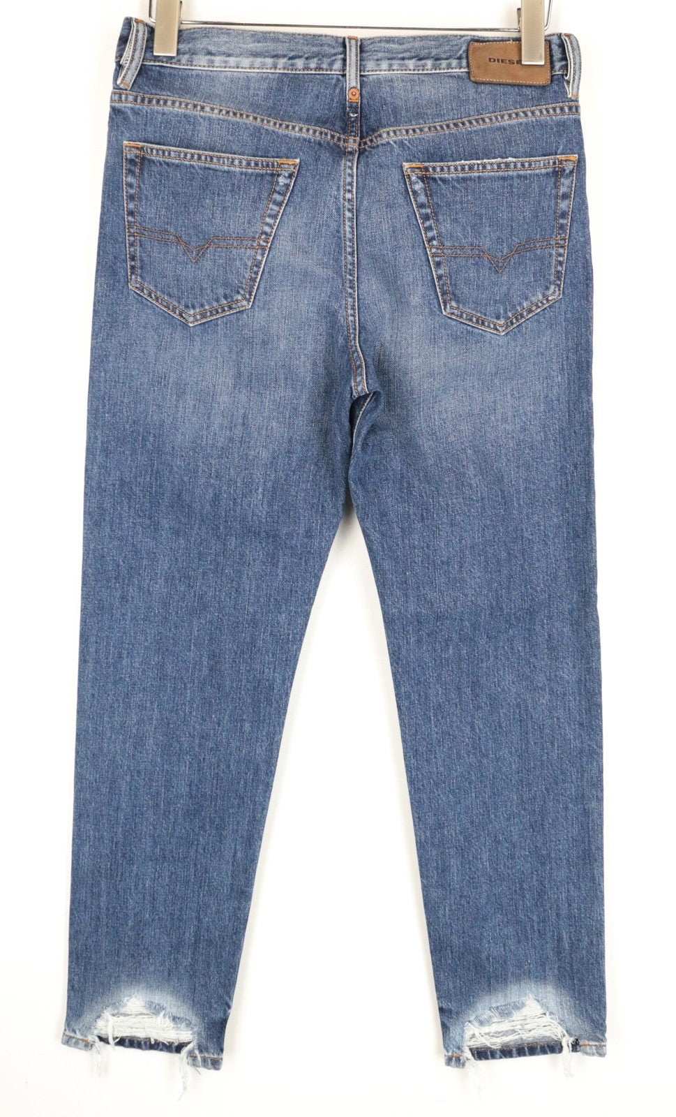 DIESEL Mharky-B 085AG W29/L32 mėlyni, aptempti vyriški džinsai iš grynos medvilnės 
