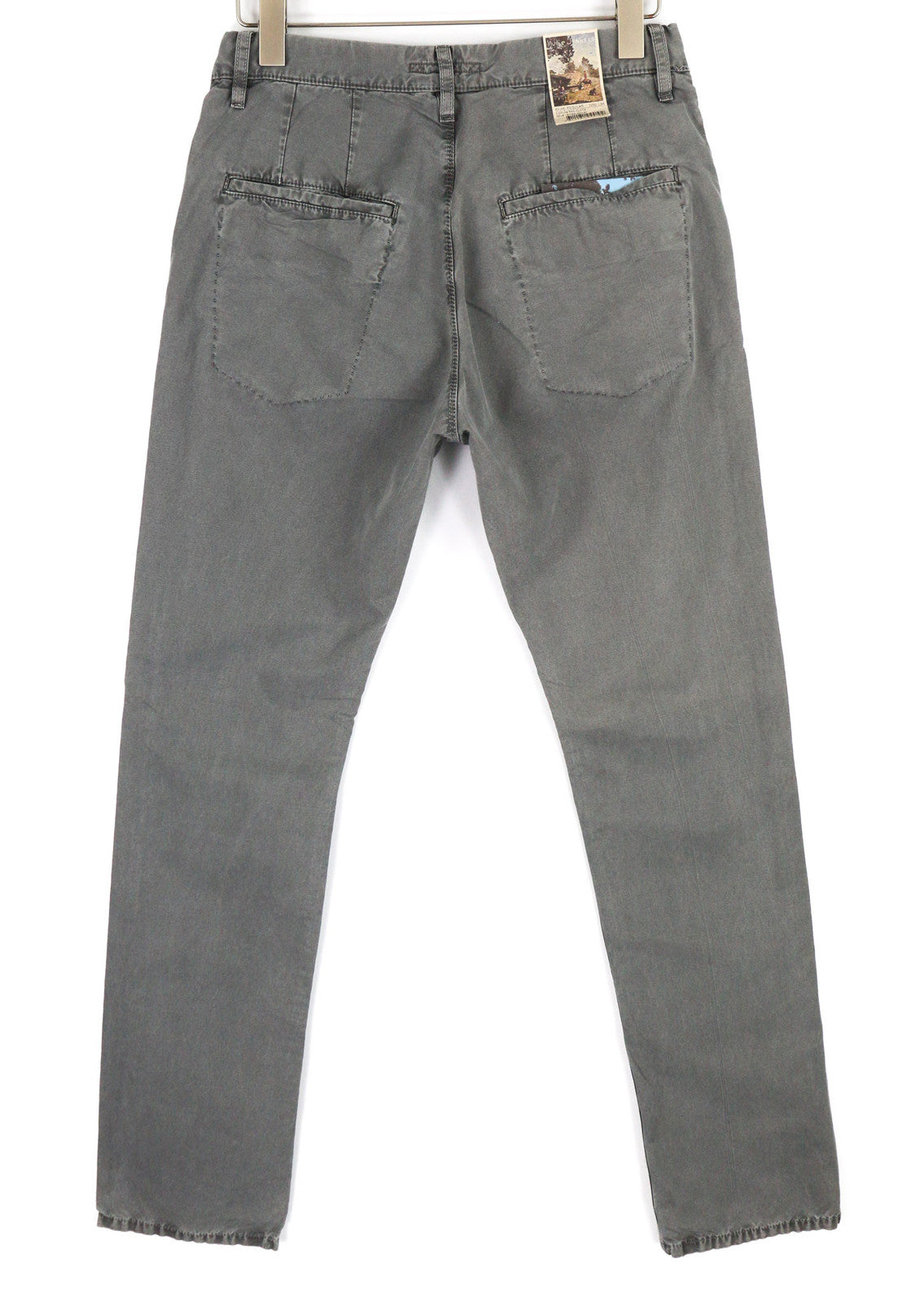 NUDIE JEANS chaki spalvos įprastos vyriškos kelnės W30/L34 drobės su sagomis pilkos spalvos 