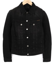 NUDIE JEANS Billy Men Jacket XS Dark Shist Denim Button Spread Black Pockets