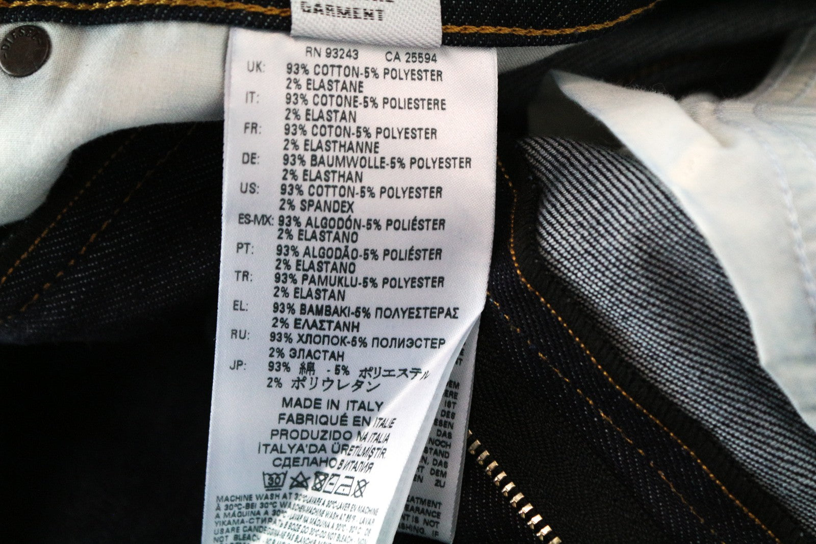 DIESEL D-Strukt 082AC W30/L32 vyriški siaurėjantys džinsai tamsiai mėlyni, tamprūs medvilniniai džinsai 