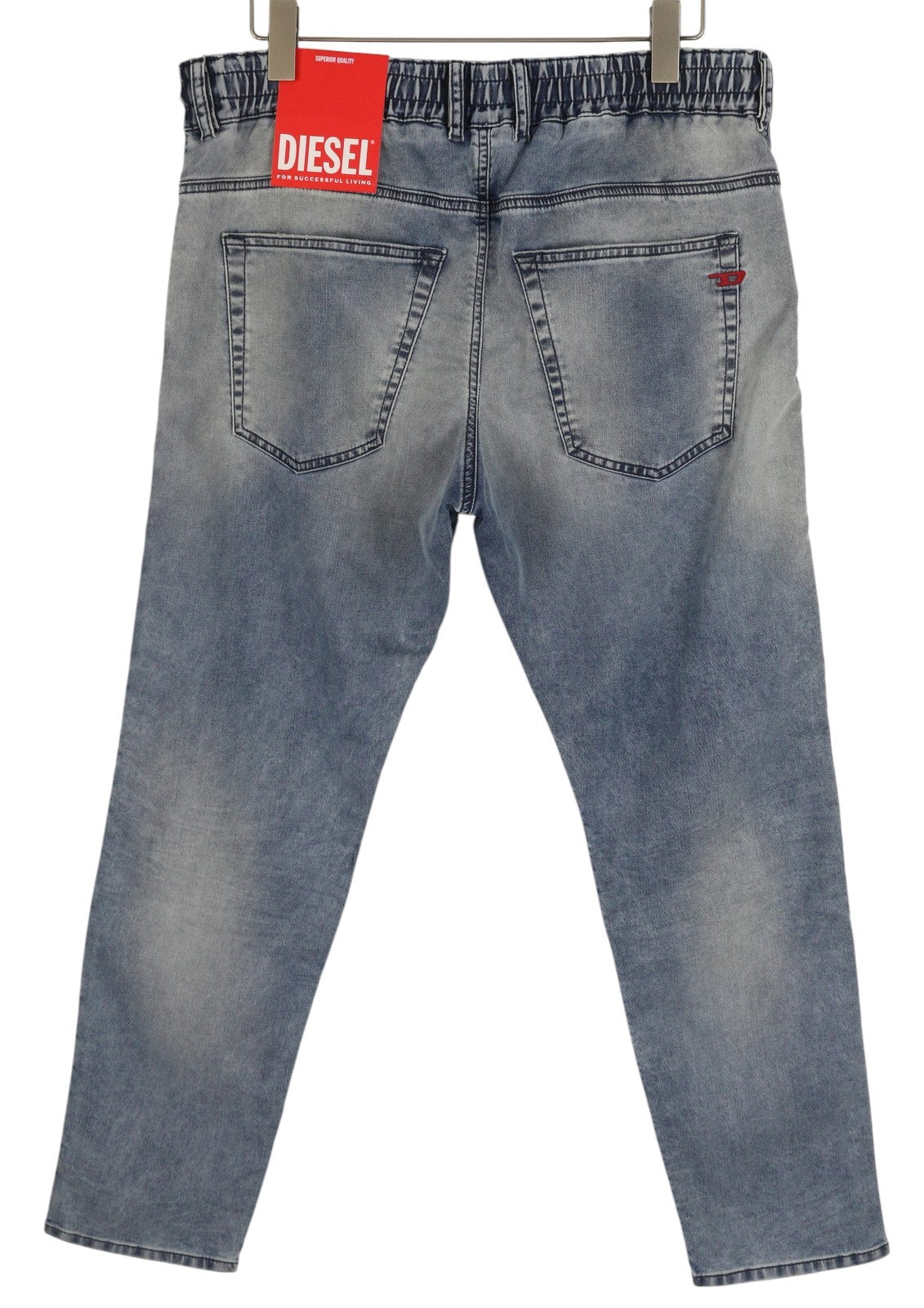 DIESEL D-Krooley Jogg 068DU vyriški džinsai W32/L32 su raišteliu juosmenyje, mėlyni, RRP295