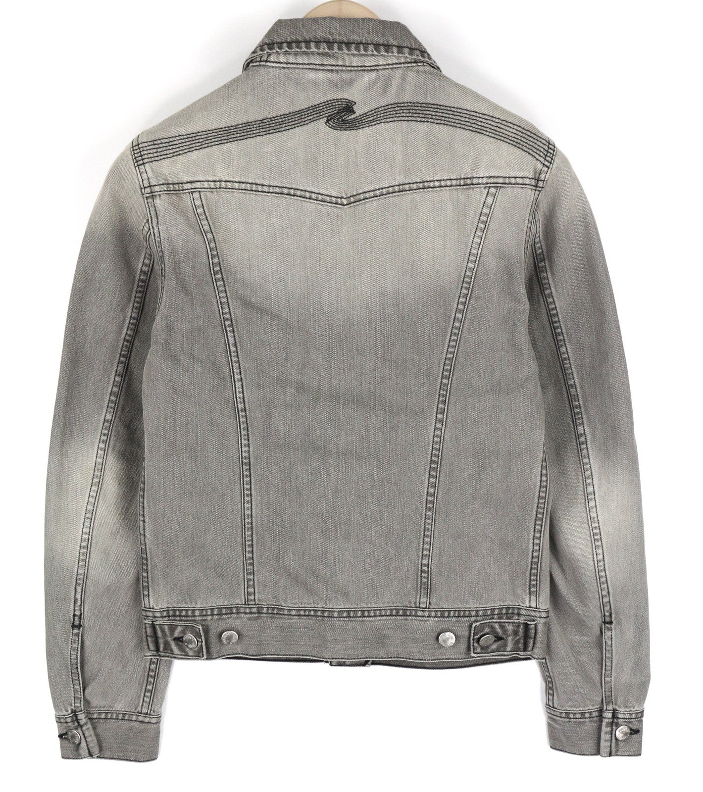 NUDIE JEANS Conny Men Jacket XS Organic Fog Denim Washed Grey Buttoned Spread