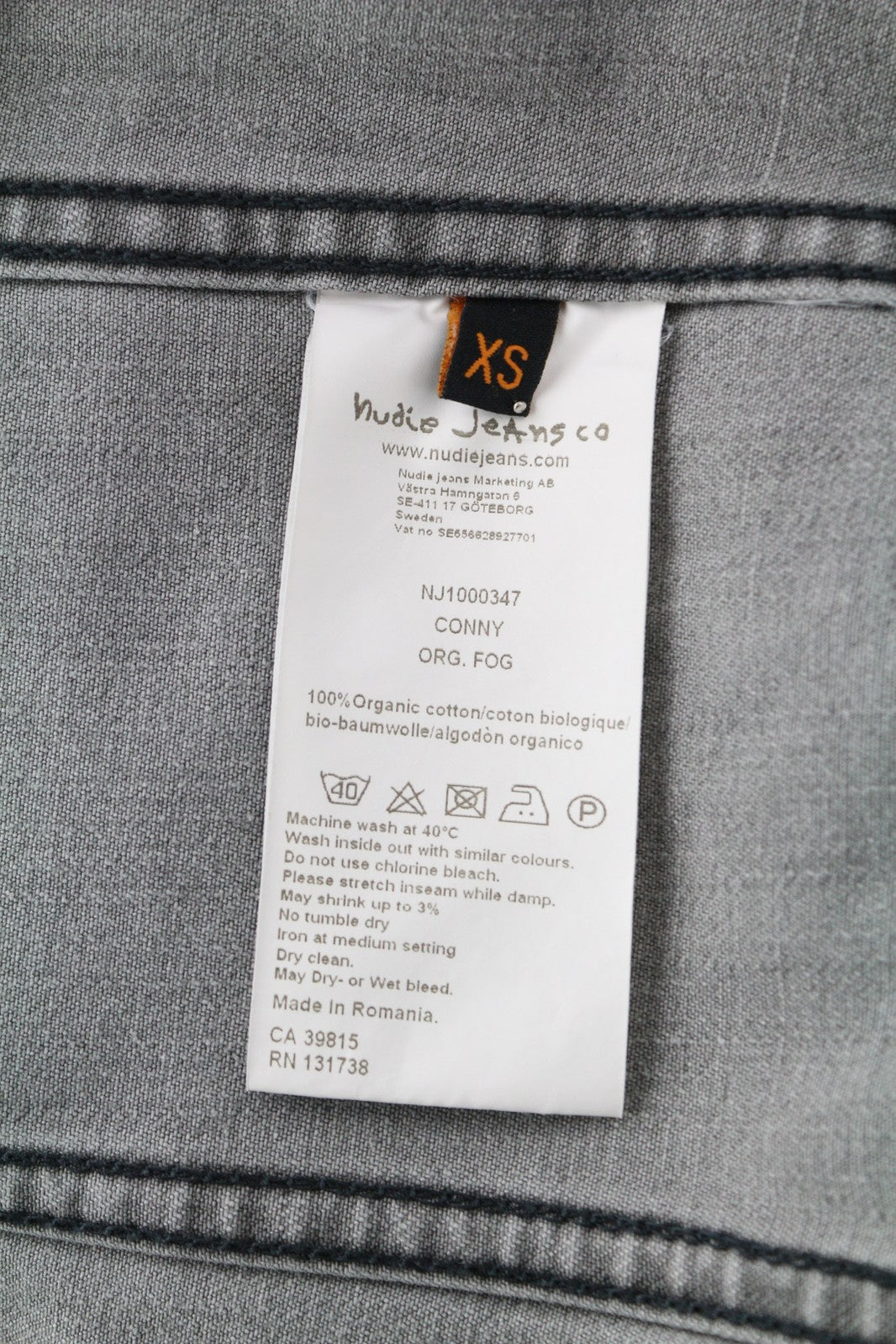 NUDIE JEANS Conny Men Jacket XS Organic Fog Denim Washed Grey Buttoned Spread