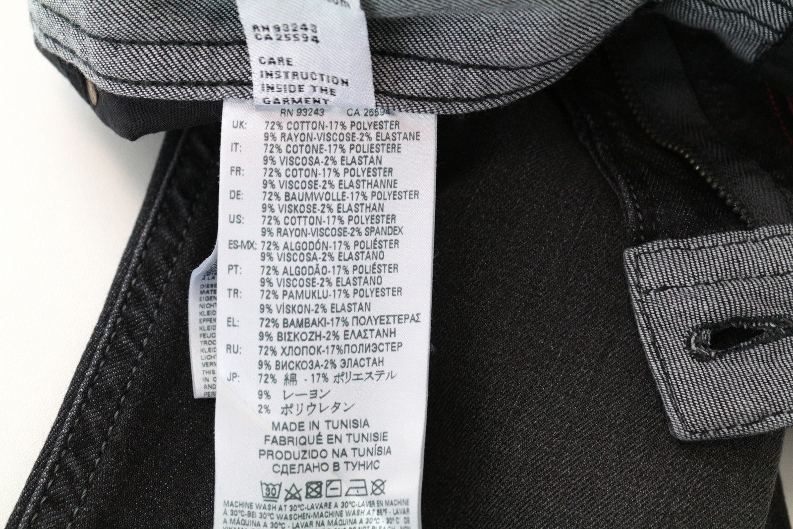 DIESEL Thommer 0687J Slim Grey W32/L30 Skinny džinsai vyrams iš tamprios medvilnės medžiagos 