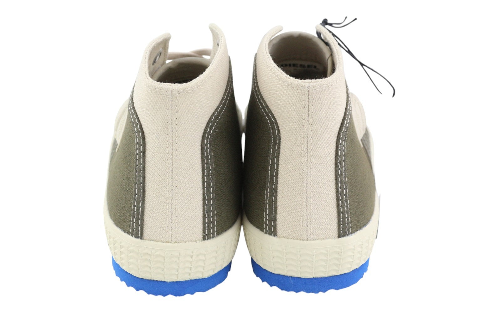 DIESEL S-Yuk MC vyriški sportbačiai, pilki, vidutinio ūgio, suvarstomi, migdolų spalvos nosimi, RRP 120 € 