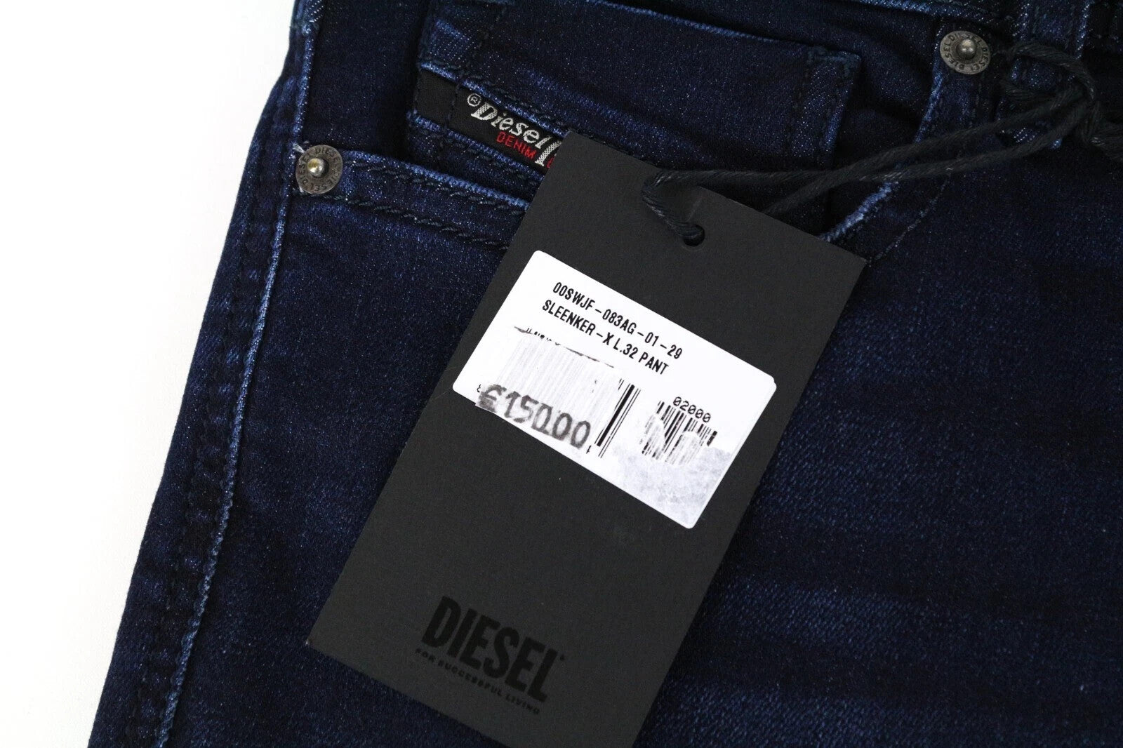 DIESEL Sleenker-X 083AG Men's Jeans W29/L32 Slim Washed Cotton Stretch Blue