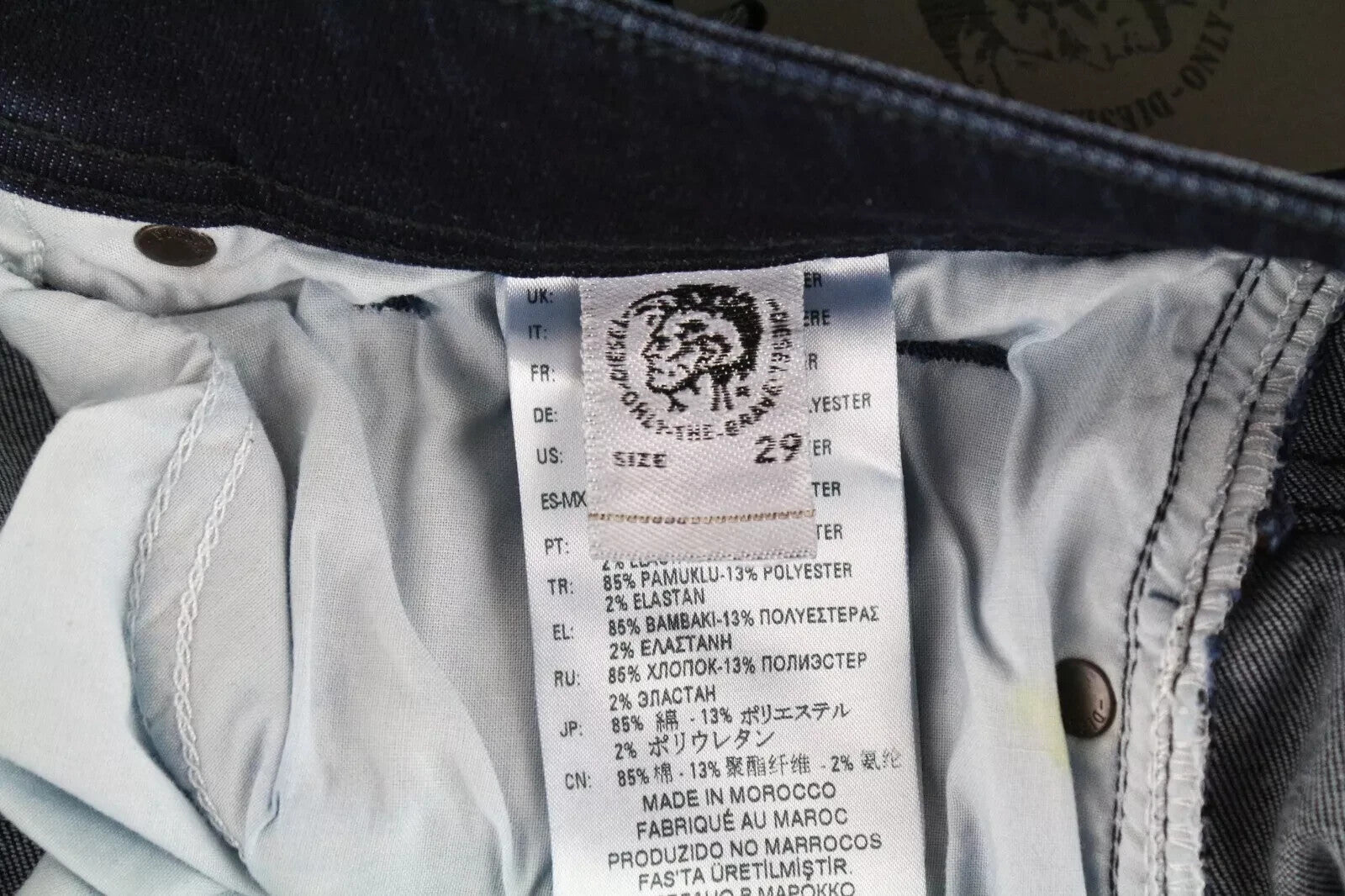 DIESEL Sleenker-X 083AG Men's Jeans W29/L32 Slim Washed Cotton Stretch Blue