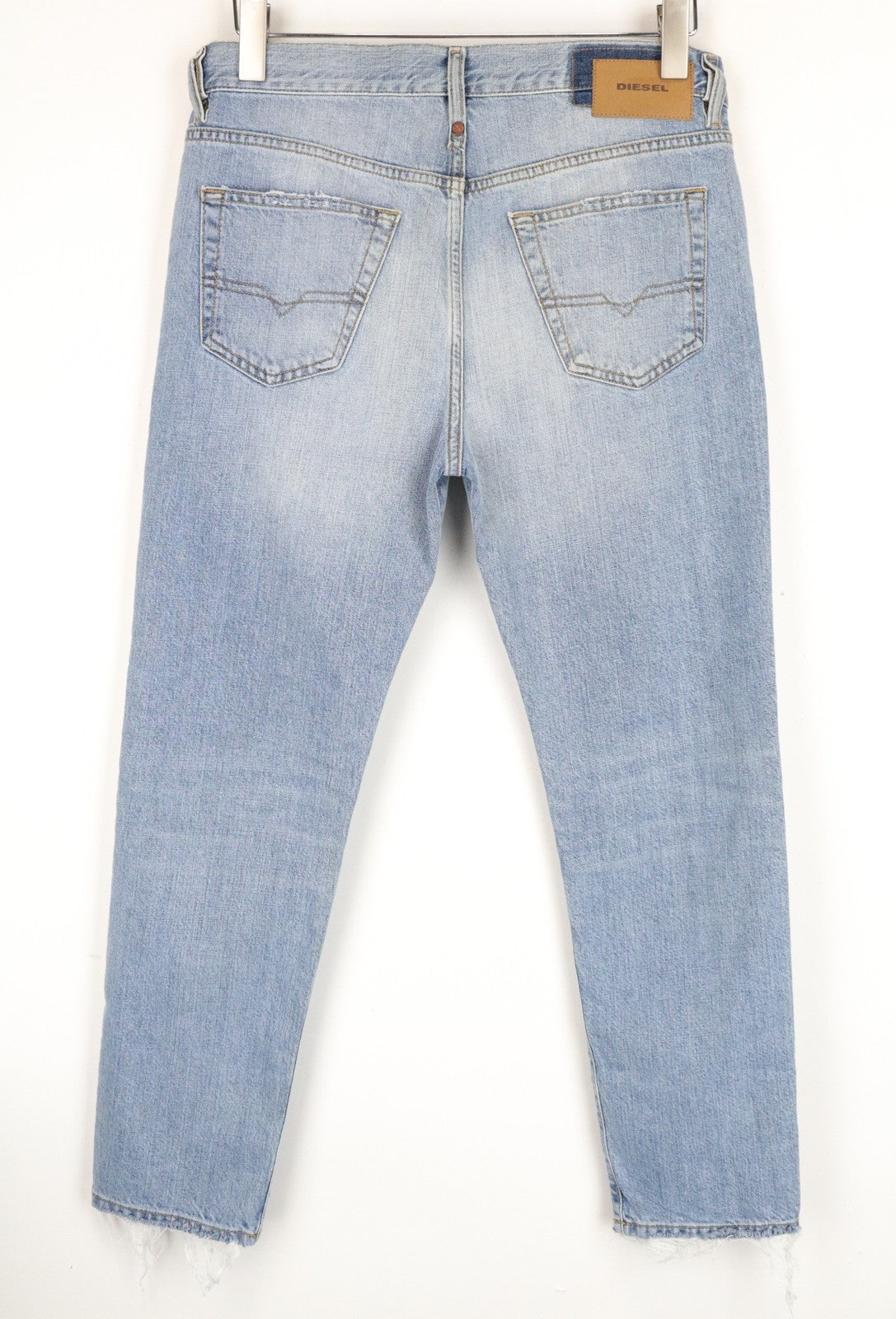 DIESEL Mharky 080AF vyriški W29/L32 džinsai, aptempti, mėlyni, plėšyti medvilniniai džinsai 