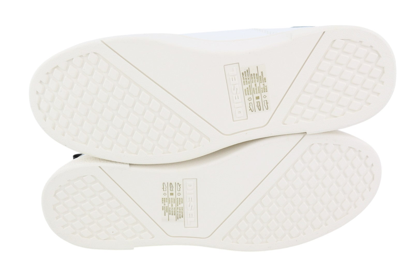 DIESEL S-Clever žemi nėrinių vyriški sportbačiai, EU45, odiniai, balti, migdolų spalvos, su guma, RRP 140 € 